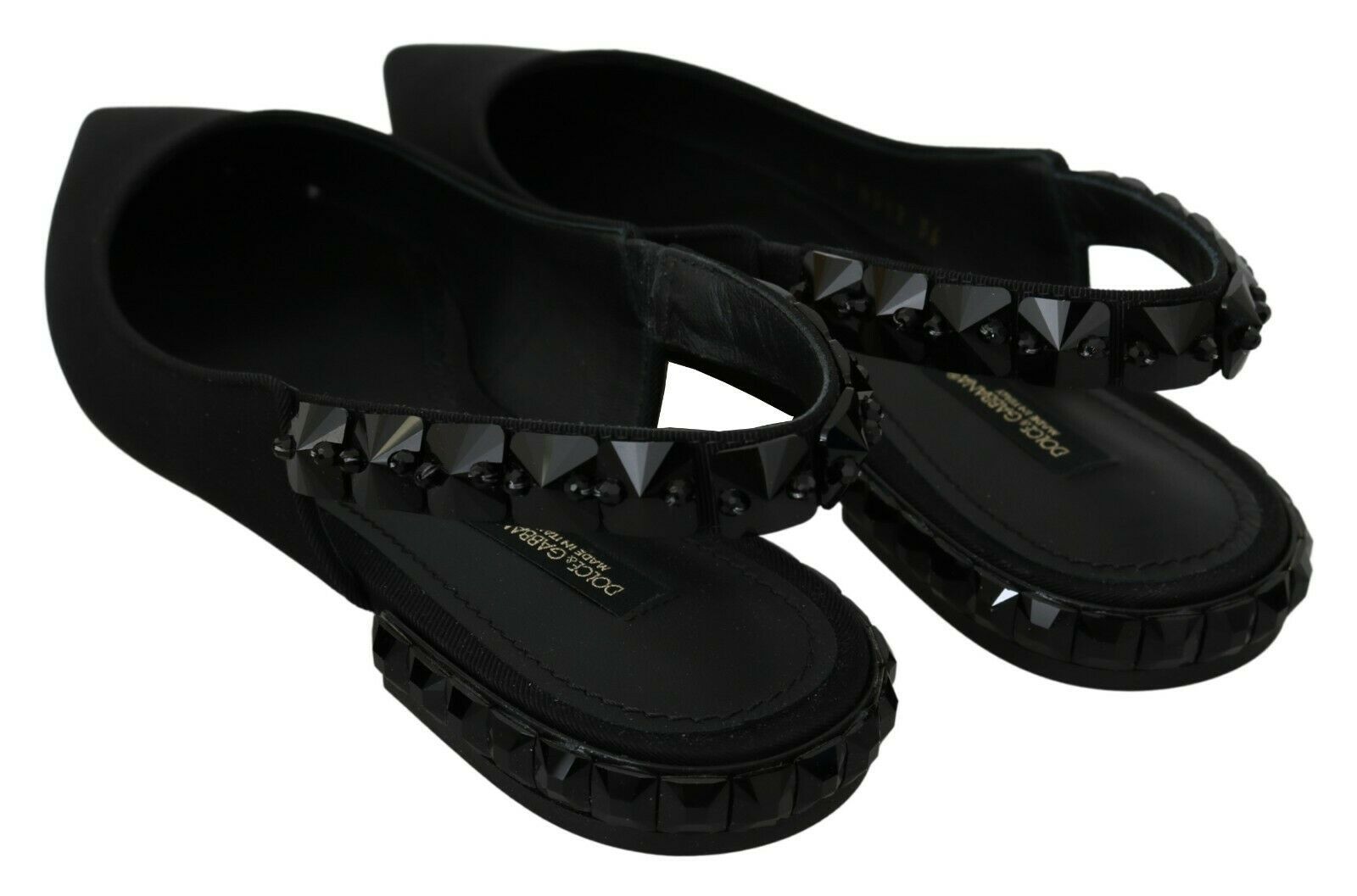 Black Flats Slingback Charmeuse Shoes - ventzia