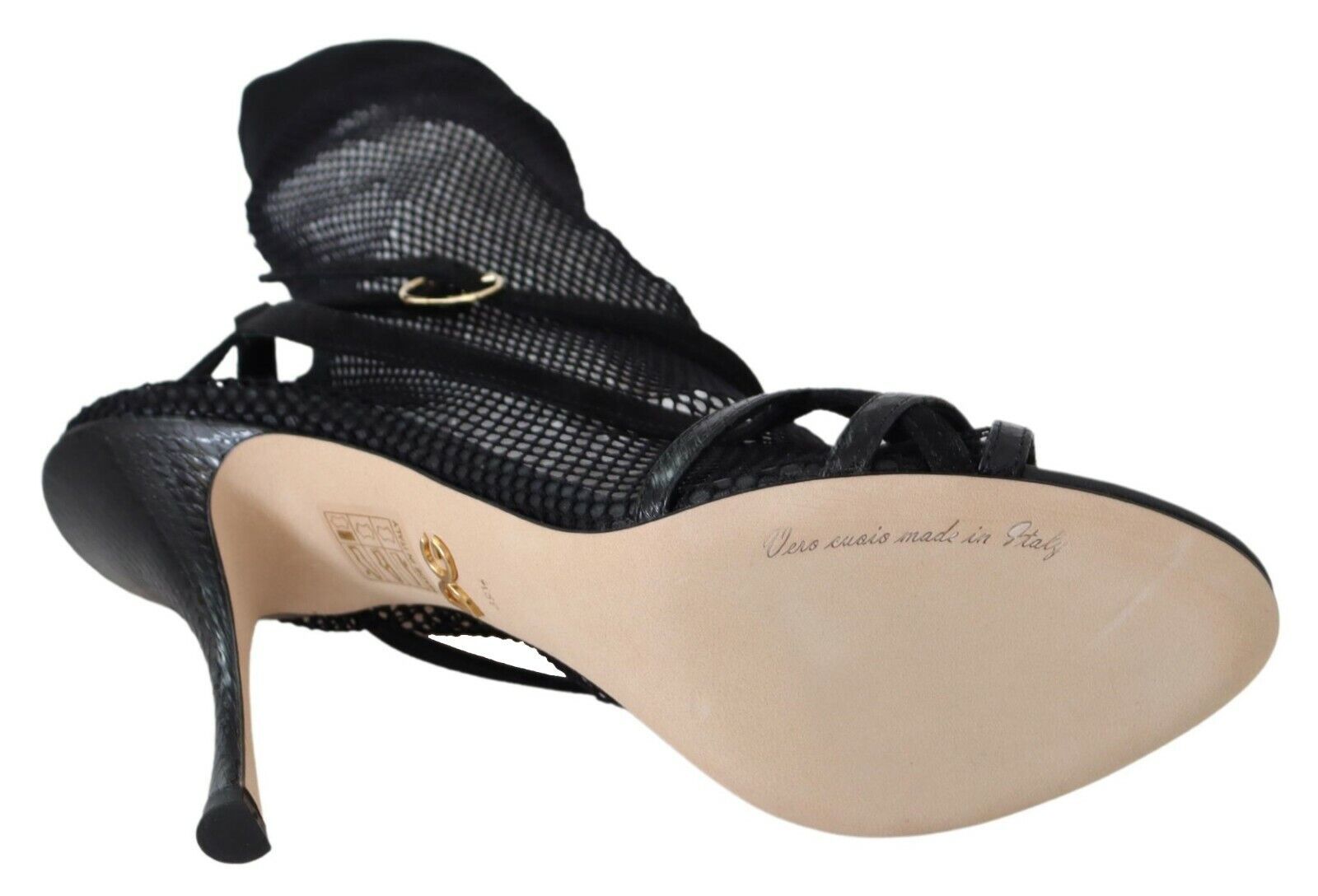 Chic Black Mesh Stiletto Sandals - ventzia