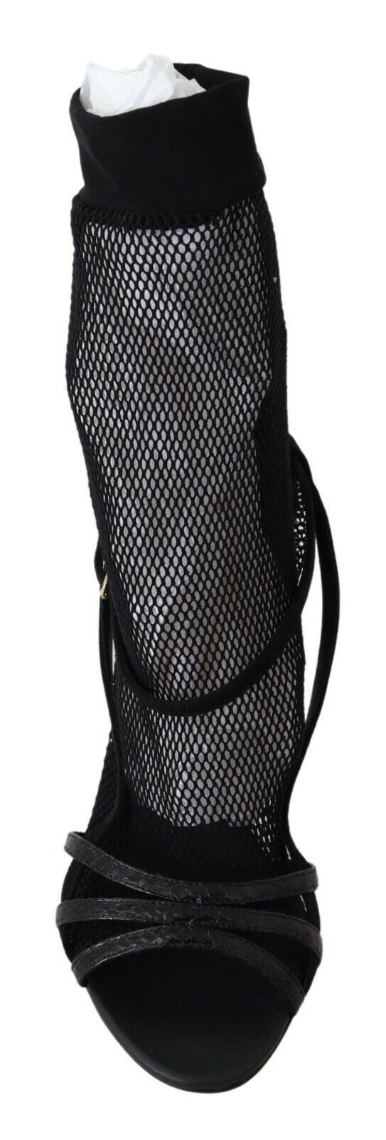 Chic Black Mesh Stiletto Sandals - ventzia