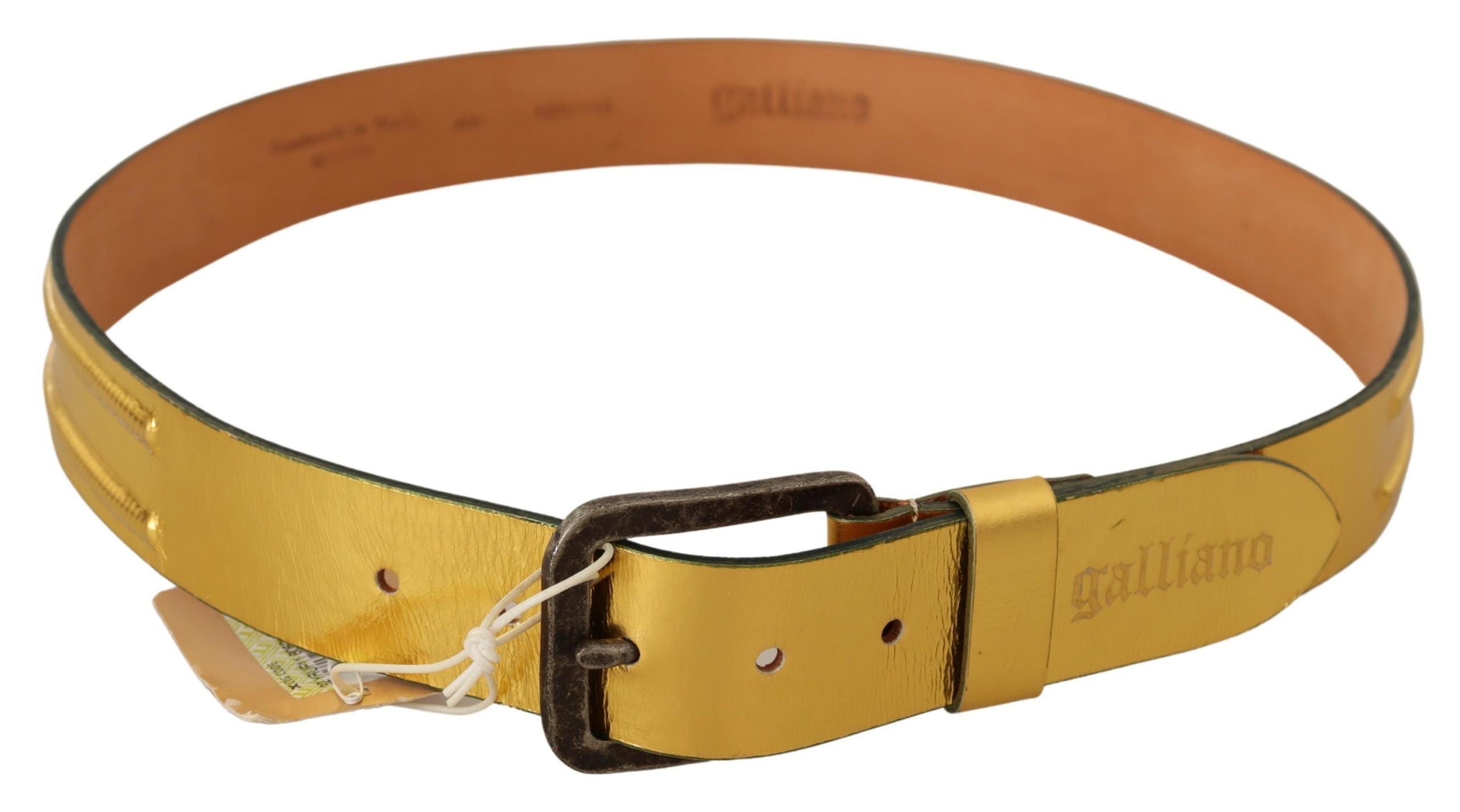 Elegant Gold Genuine Leather Men's Belt - ventzia