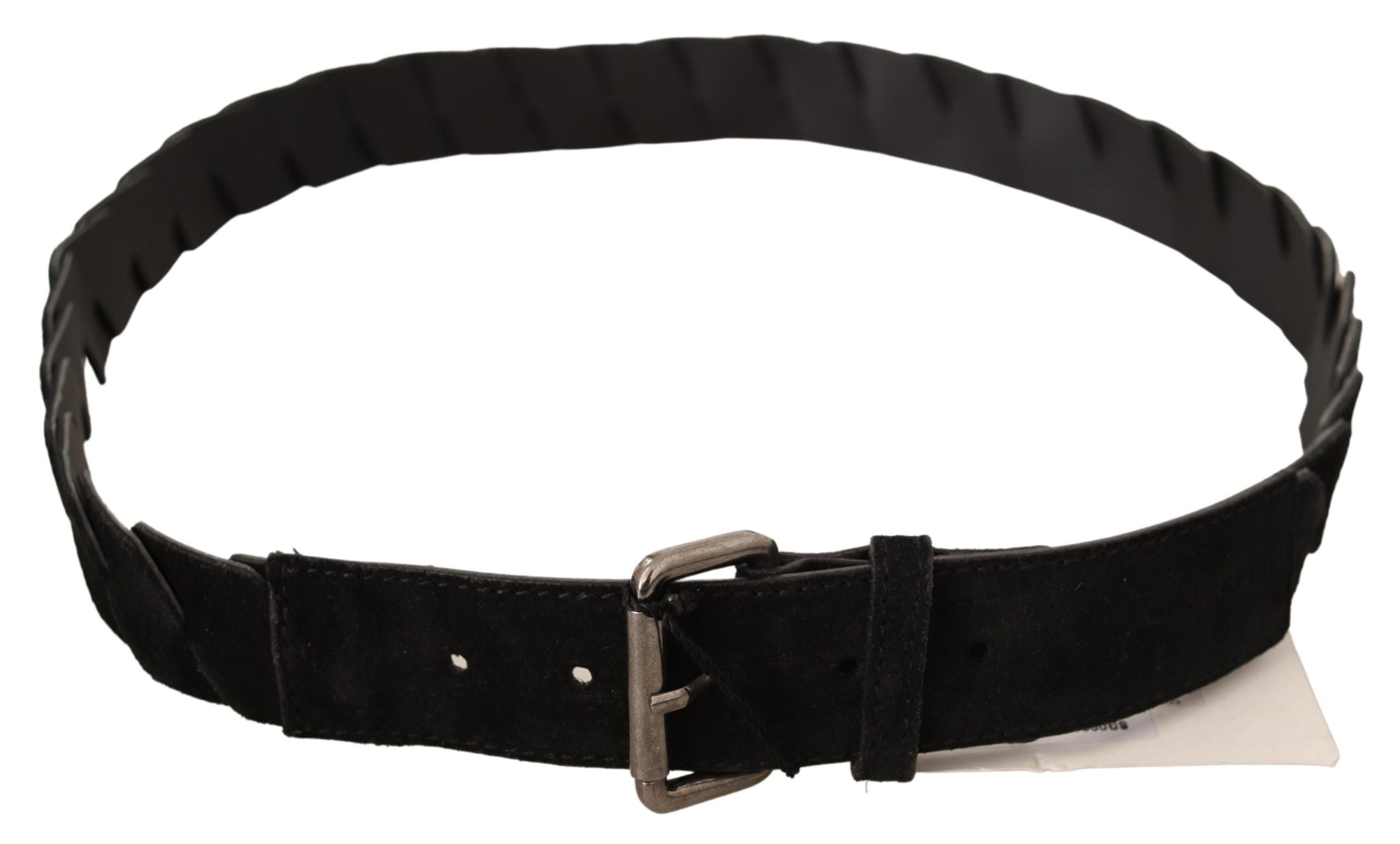 Elegant Black Waist Belt with Metal Buckle - ventzia