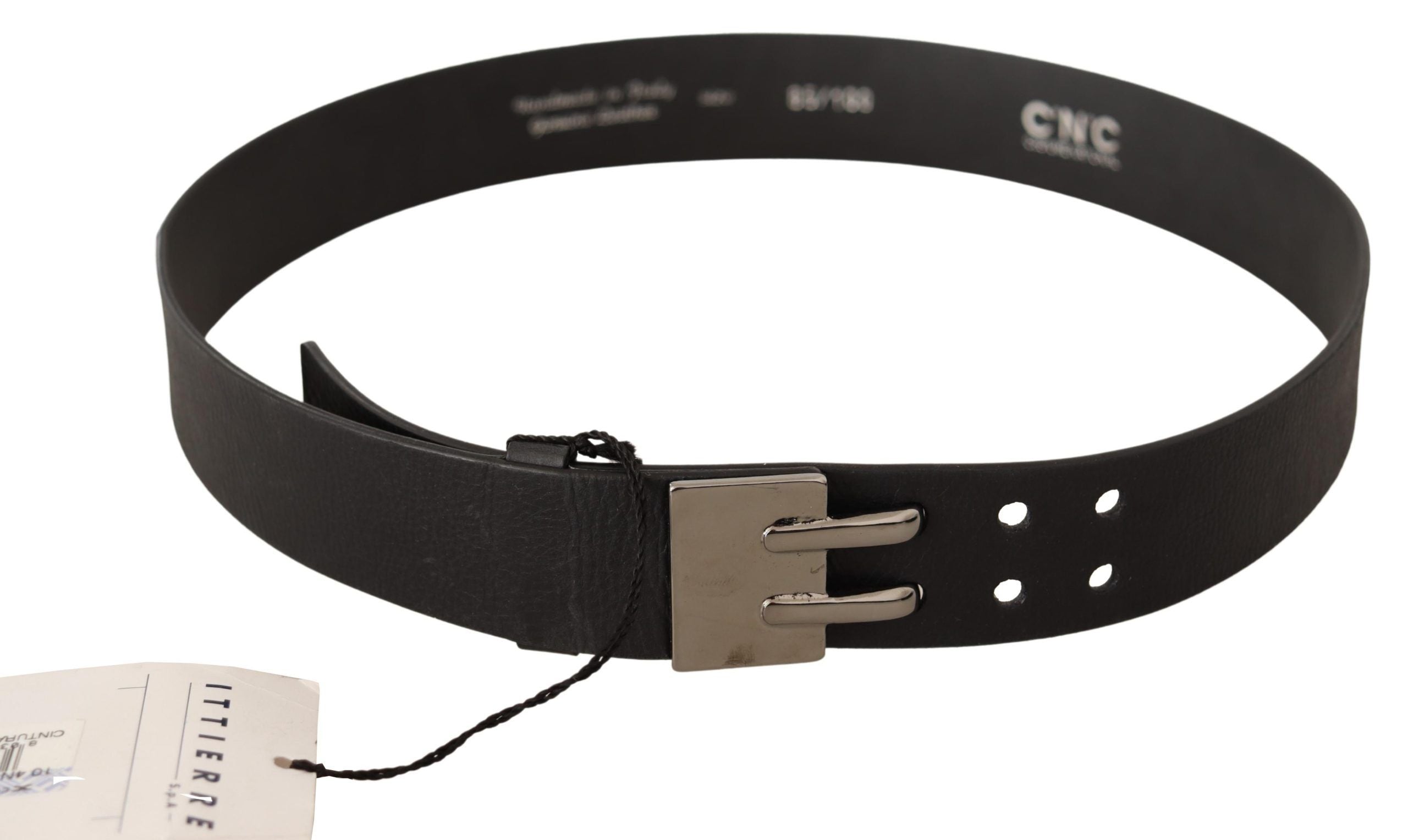 Elegant Black Leather Fashion Belt - ventzia