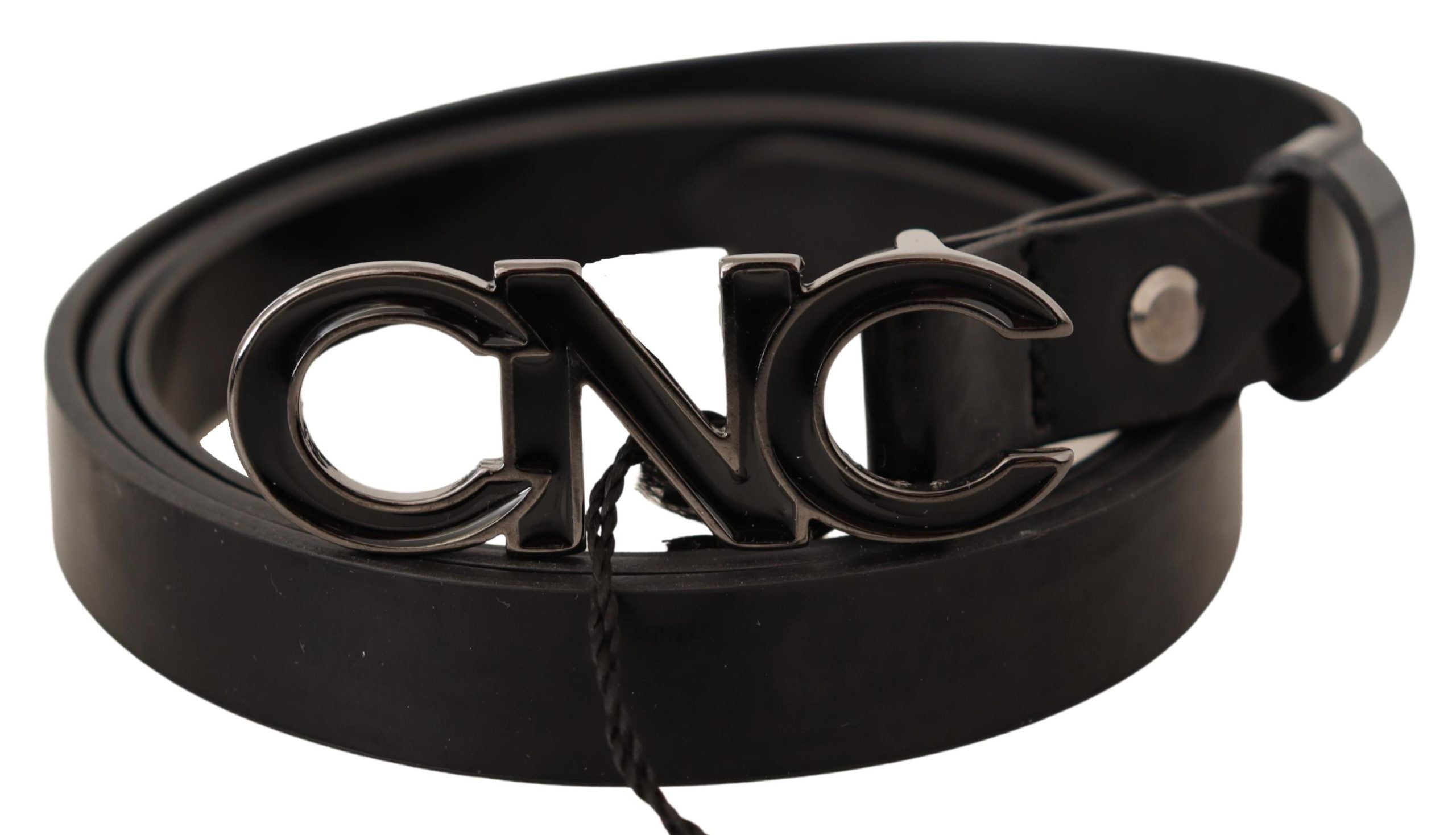 Elegant Black Leather Fashion Belt - ventzia