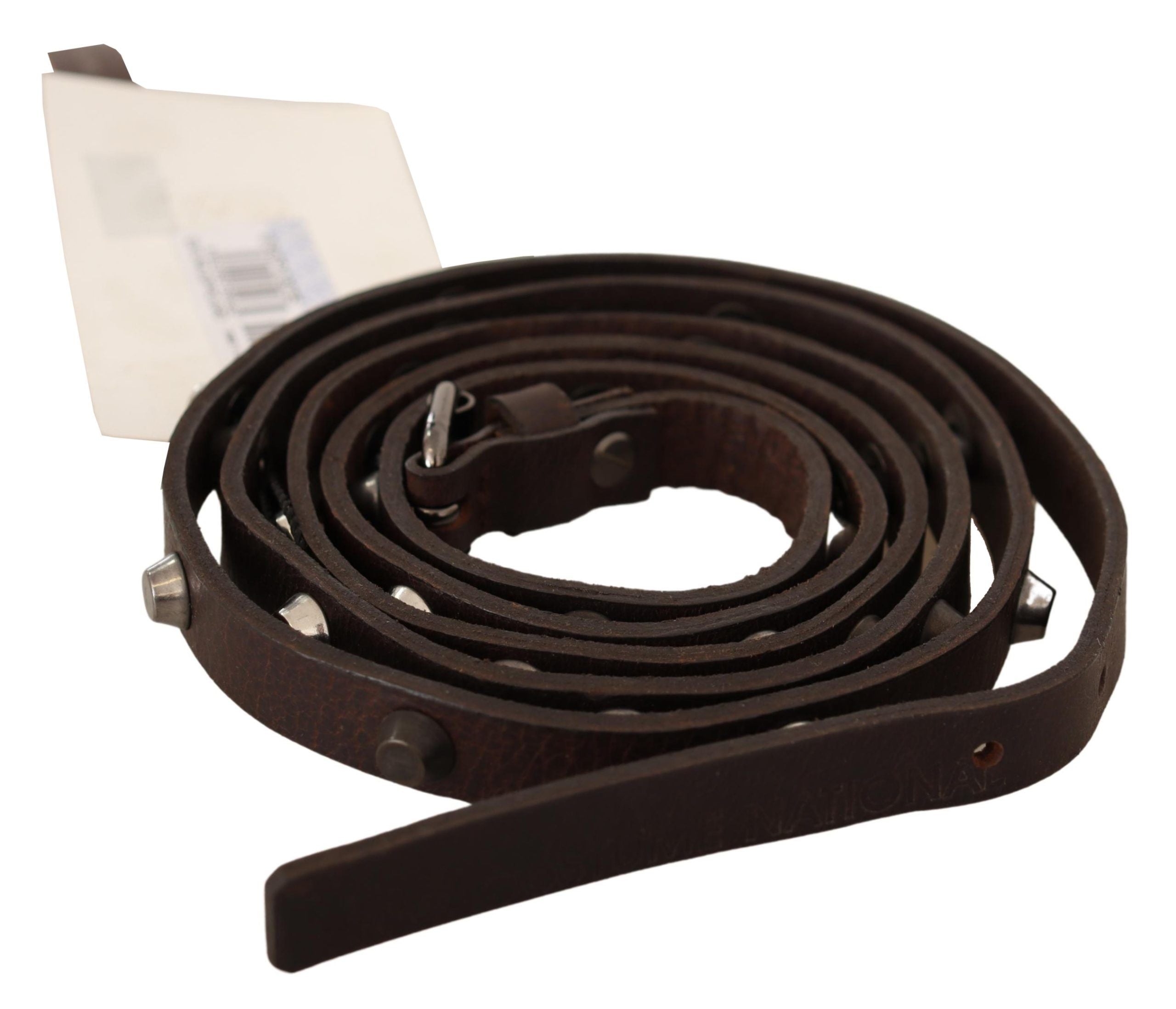 Chic Brown Leather Fashion Belt with Silver Buckle - ventzia