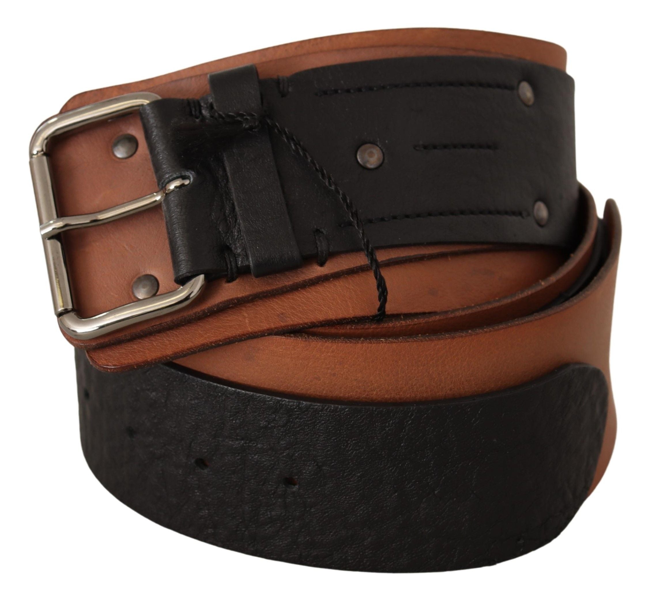Elegant Dual-Tone Leather Fashion Belt - ventzia
