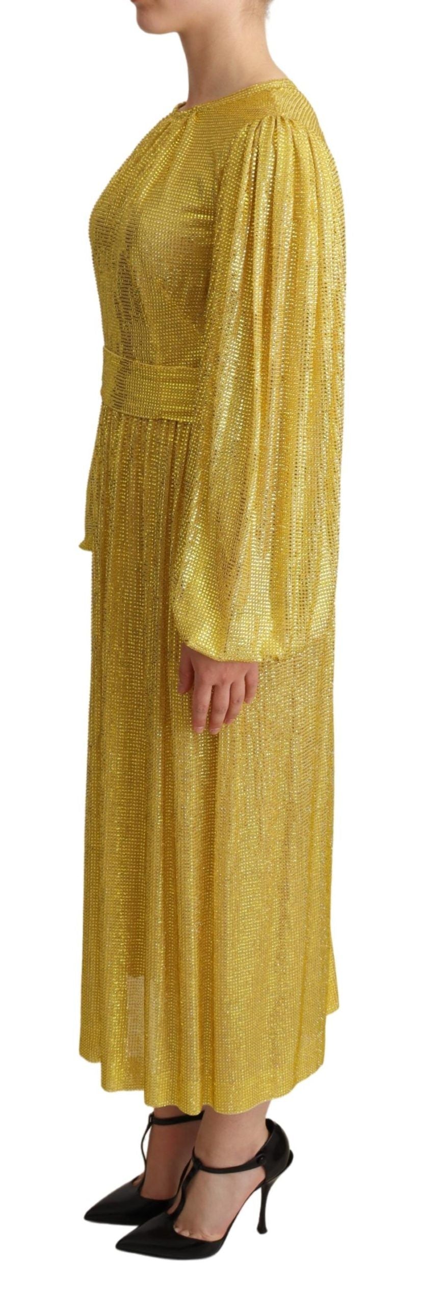 Crystal Embellished Pleated Maxi Dress - ventzia