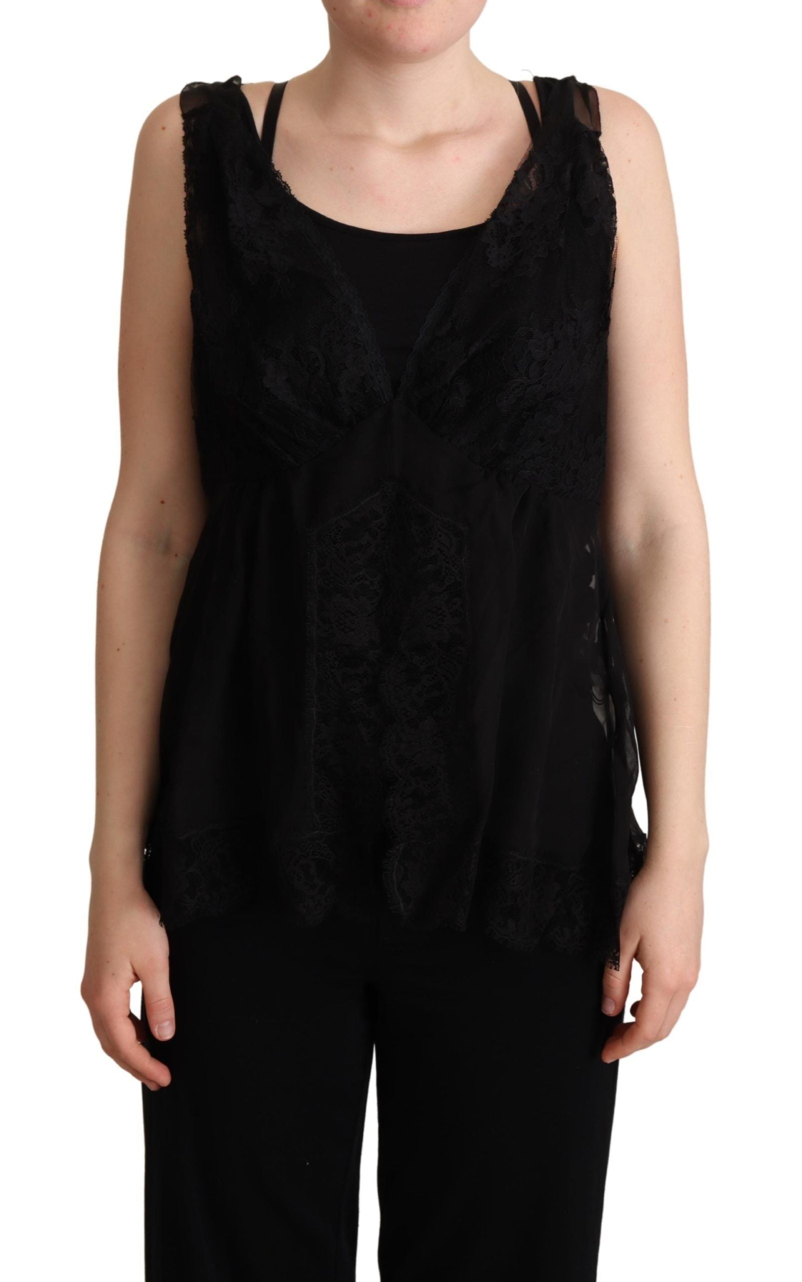 Lustrous Silk-Blend Lace Trim Camisole - ventzia