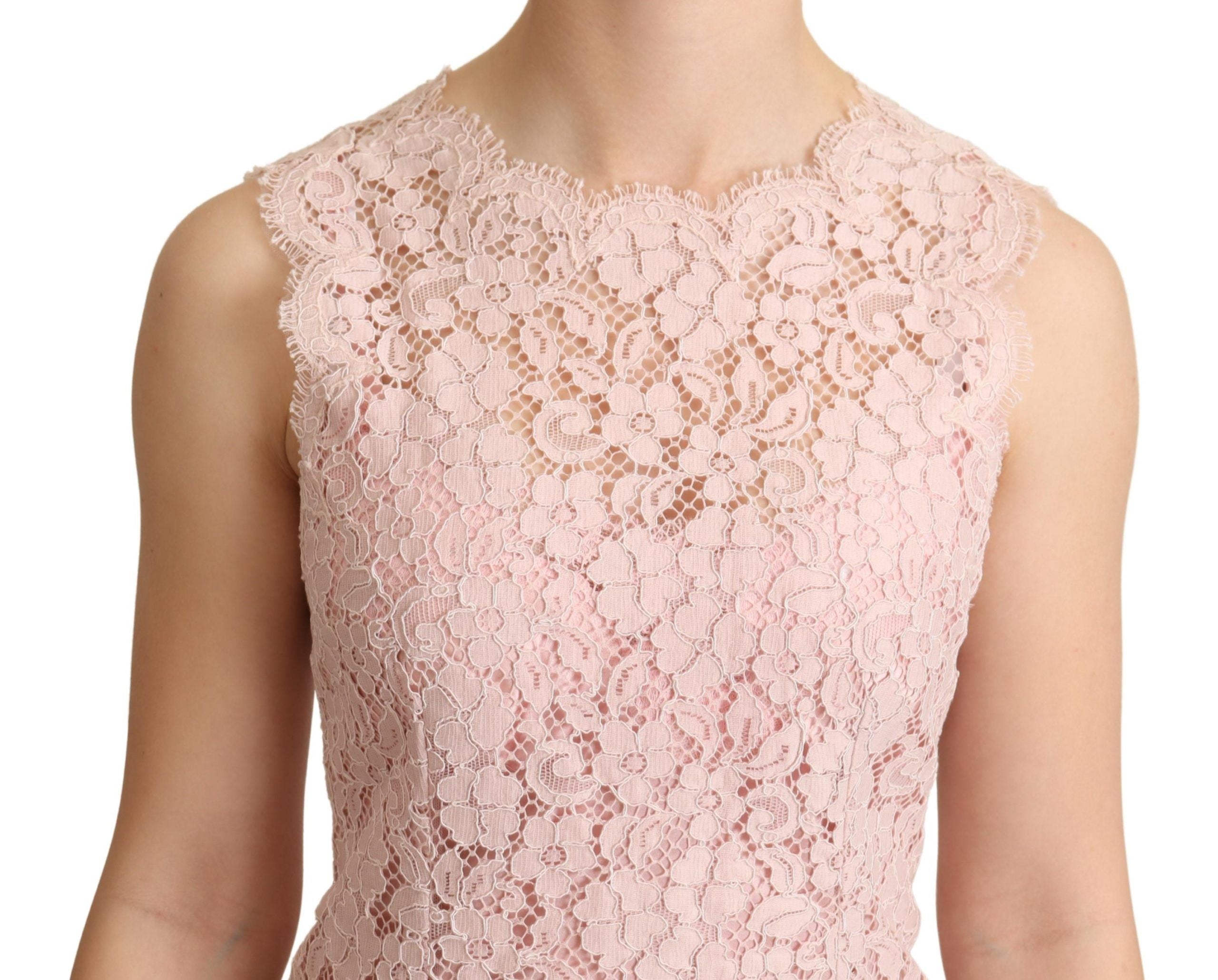 Elegant Pink Lace Sleeveless Blouse - ventzia