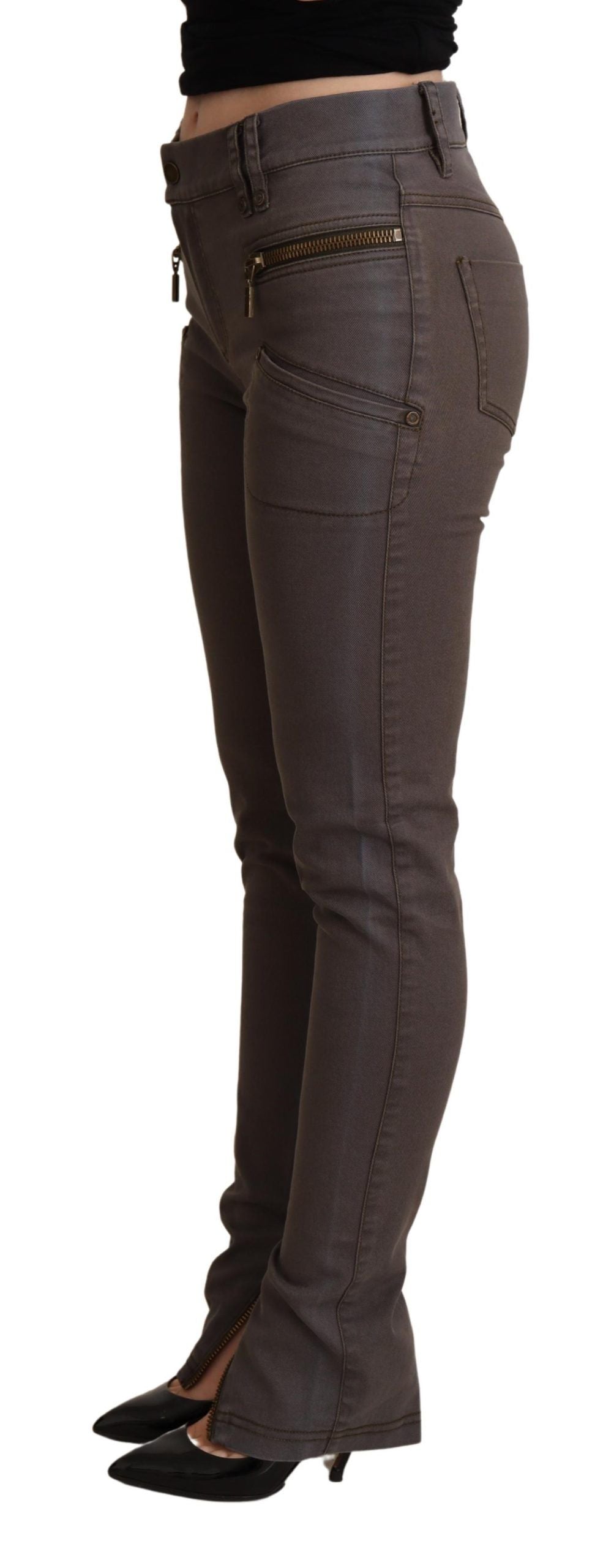Chic Brown Slim-Fit Skinny Jeans - ventzia