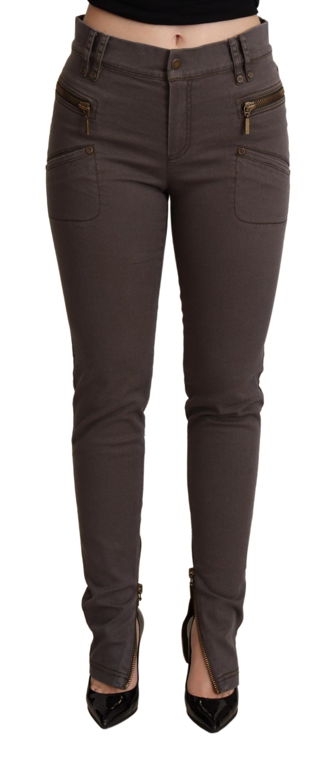 Chic Brown Slim-Fit Skinny Jeans - ventzia