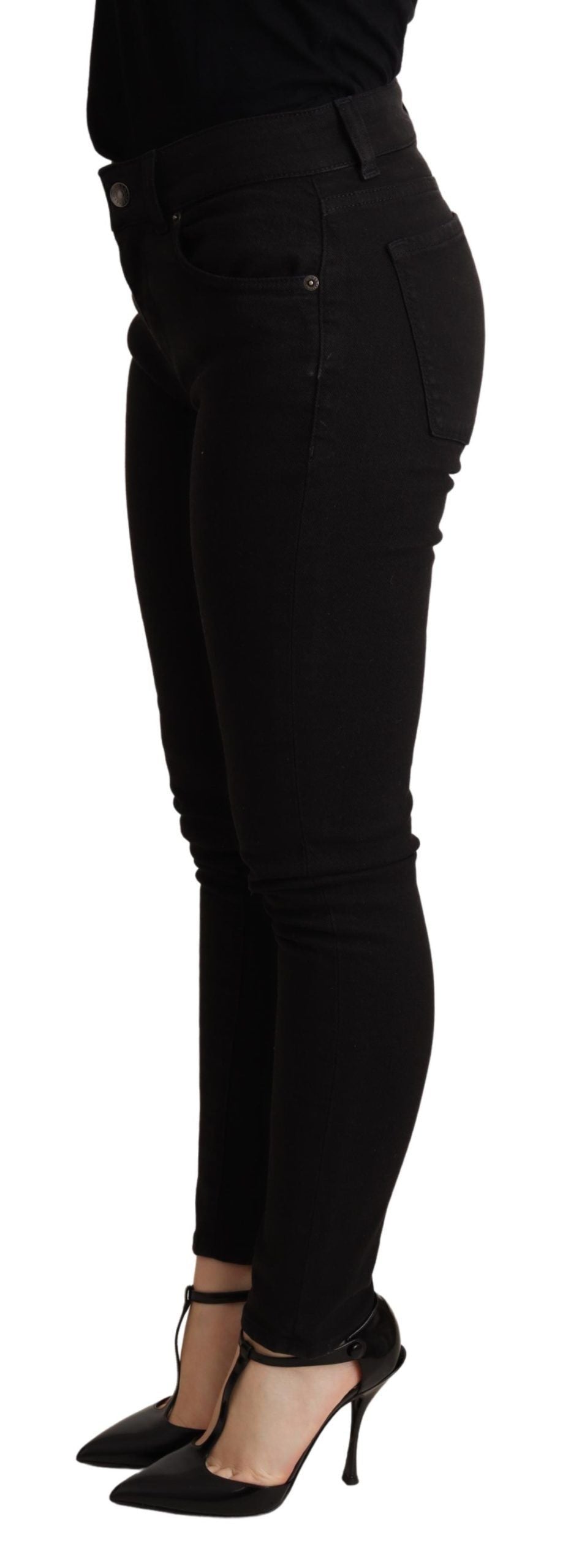 Elegant Slim Black Skinny Jeans - ventzia