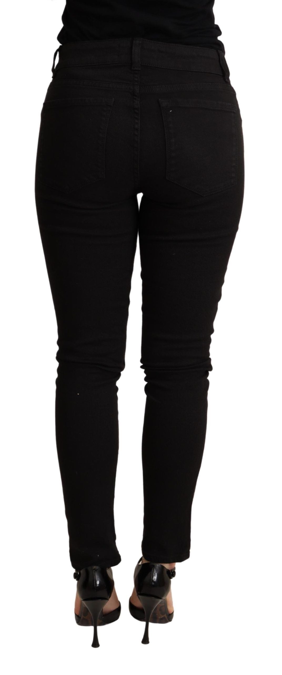 Elegant Slim Black Skinny Jeans - ventzia