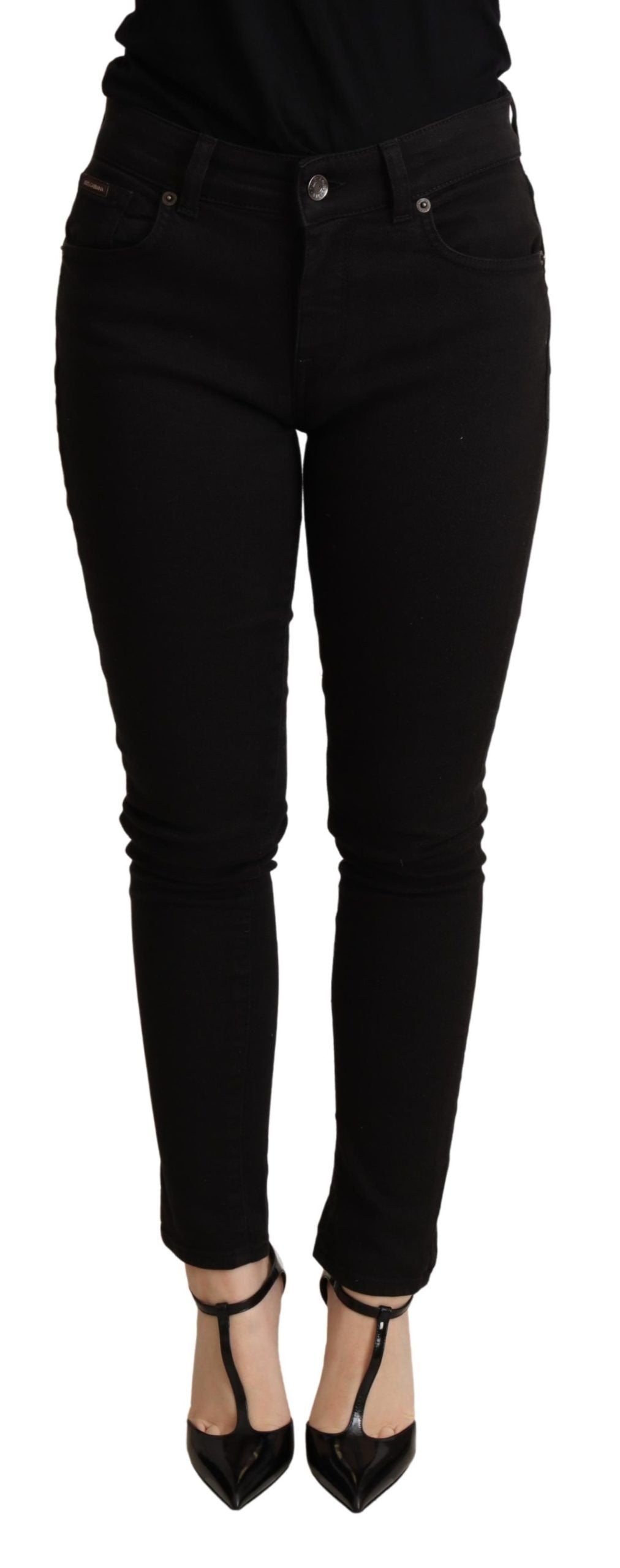 Elegant Slim Black Skinny Jeans - ventzia
