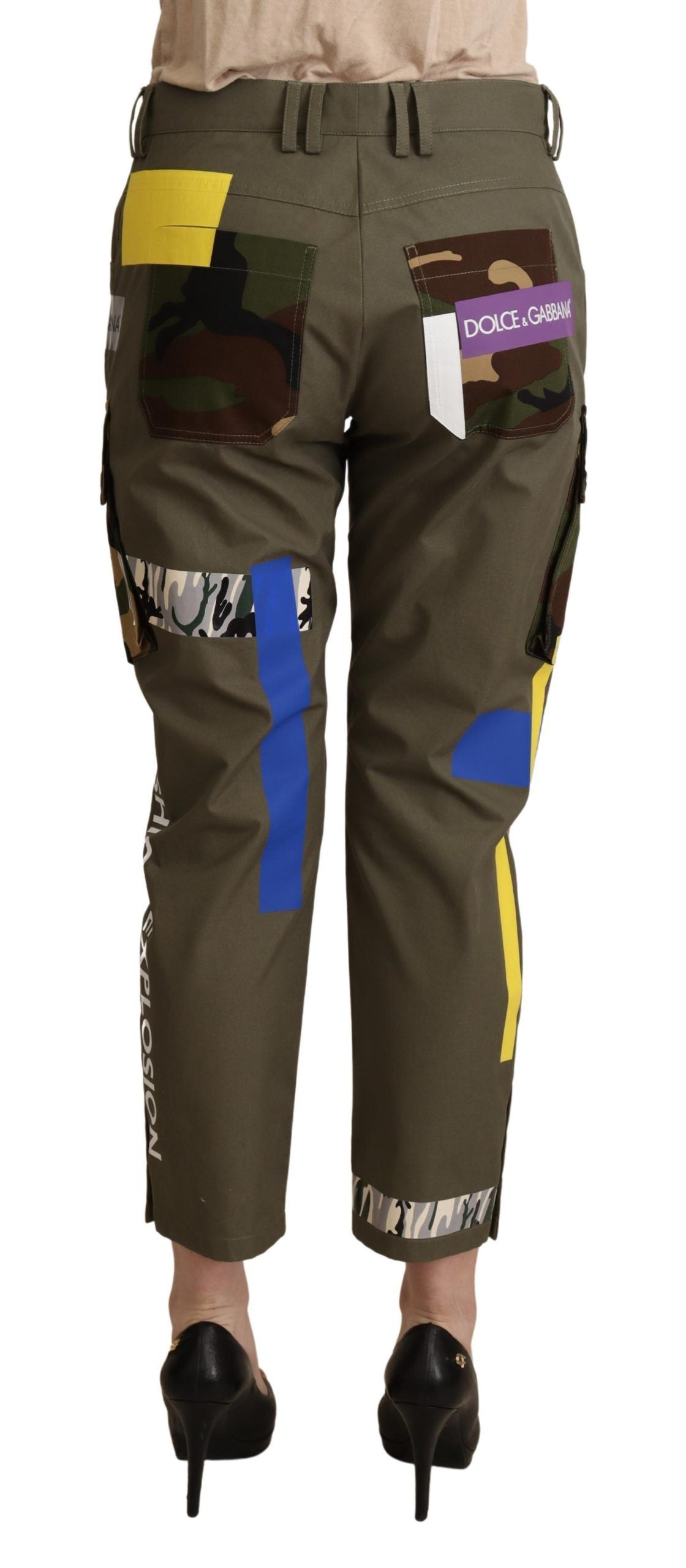 Chic Multicolor Patched Cargo Pants - ventzia