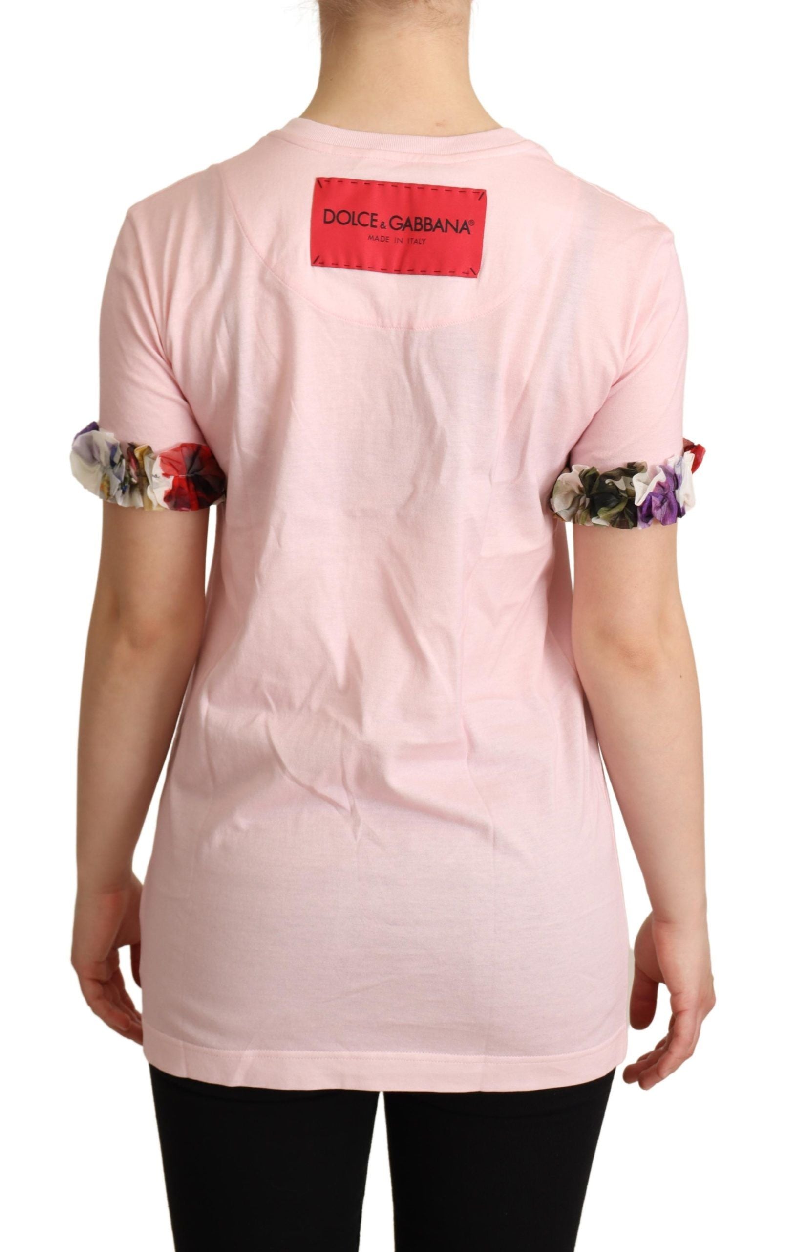 Elegant Floral Rose Applique T-Shirt - ventzia