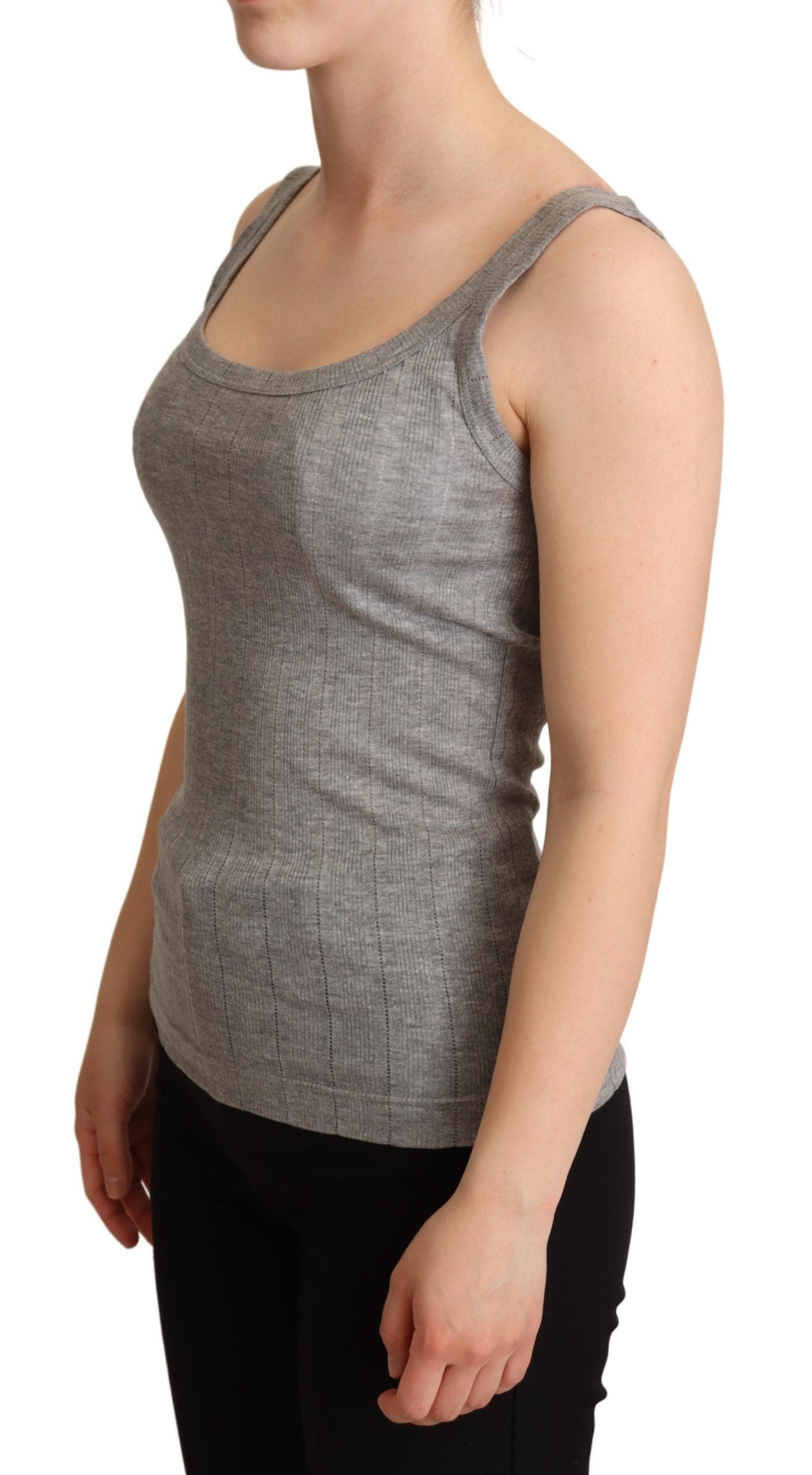 Elegant Sleeveless Gray Tank Top - ventzia