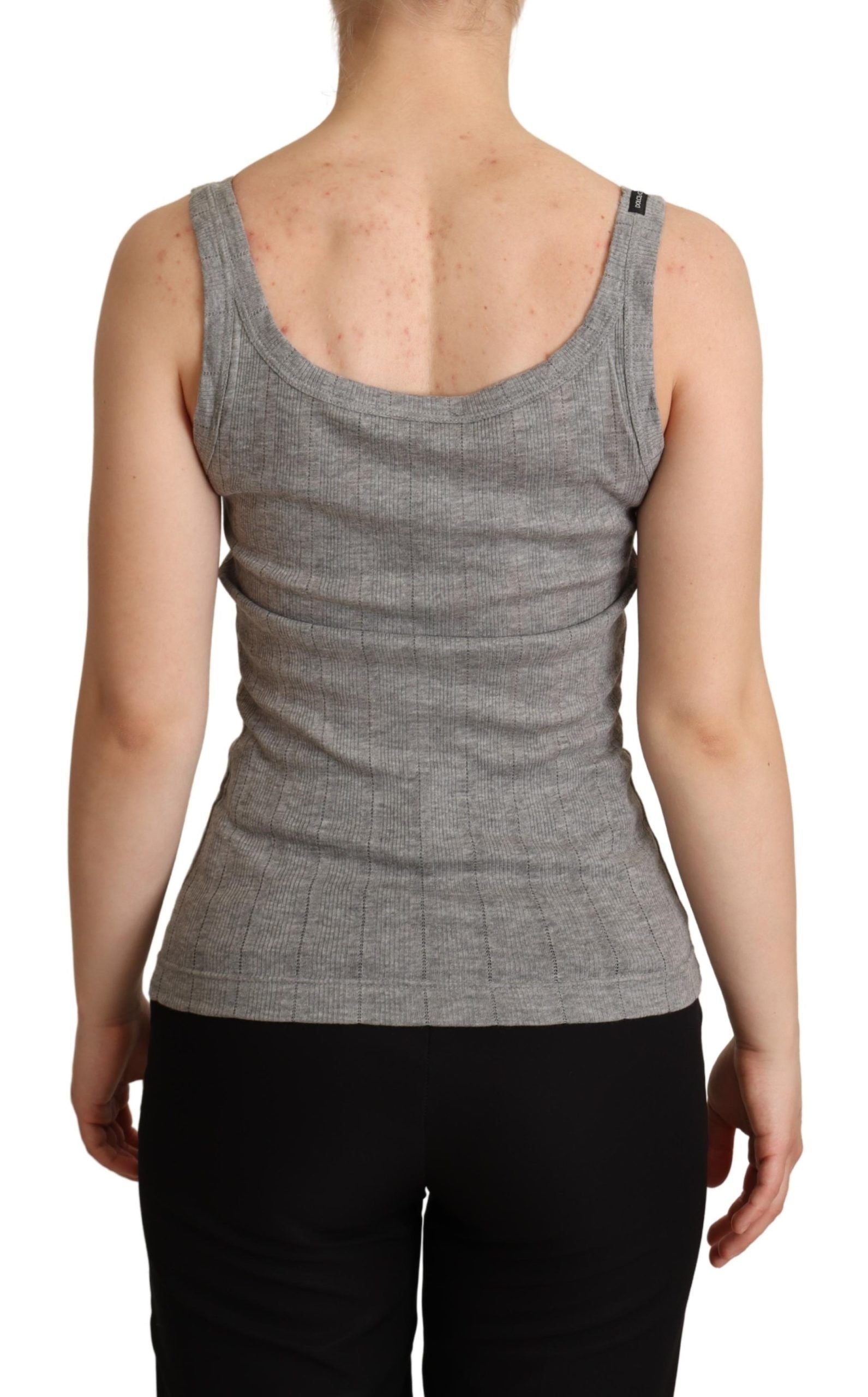 Elegant Sleeveless Gray Tank Top - ventzia