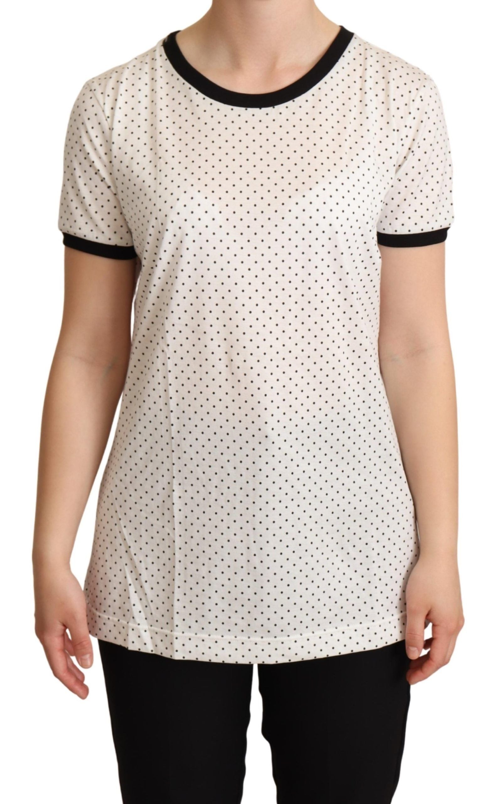 Polka Dot Crewneck Cotton Tee - ventzia