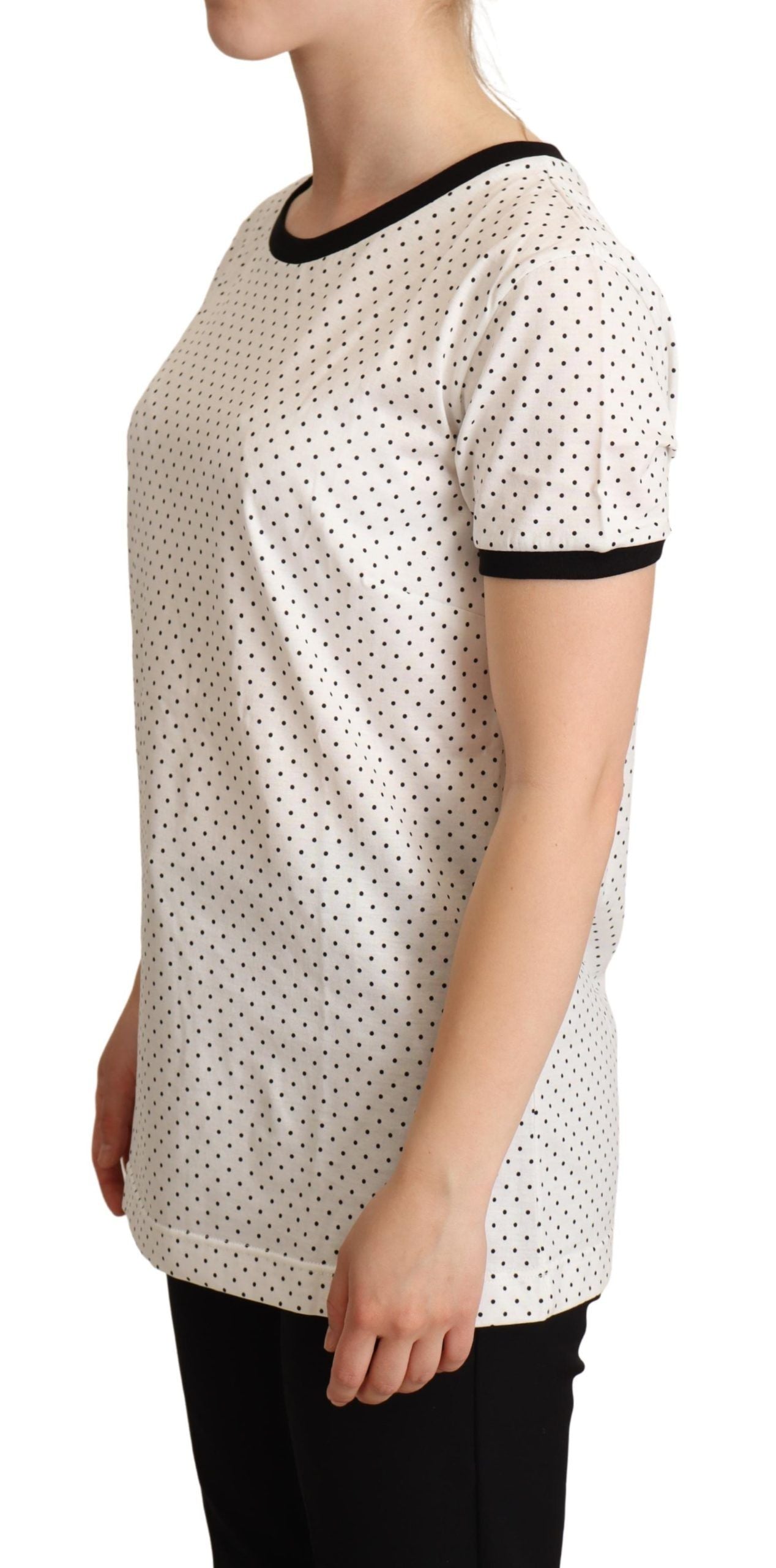 Polka Dot Crewneck Cotton Tee - ventzia