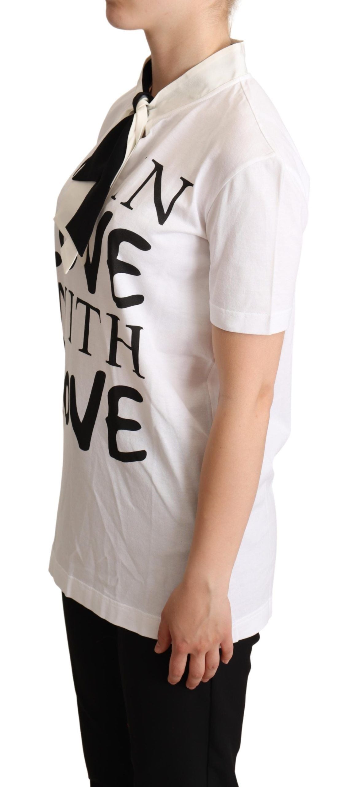 Chic Love Slogan Silk Cotton Tee - ventzia