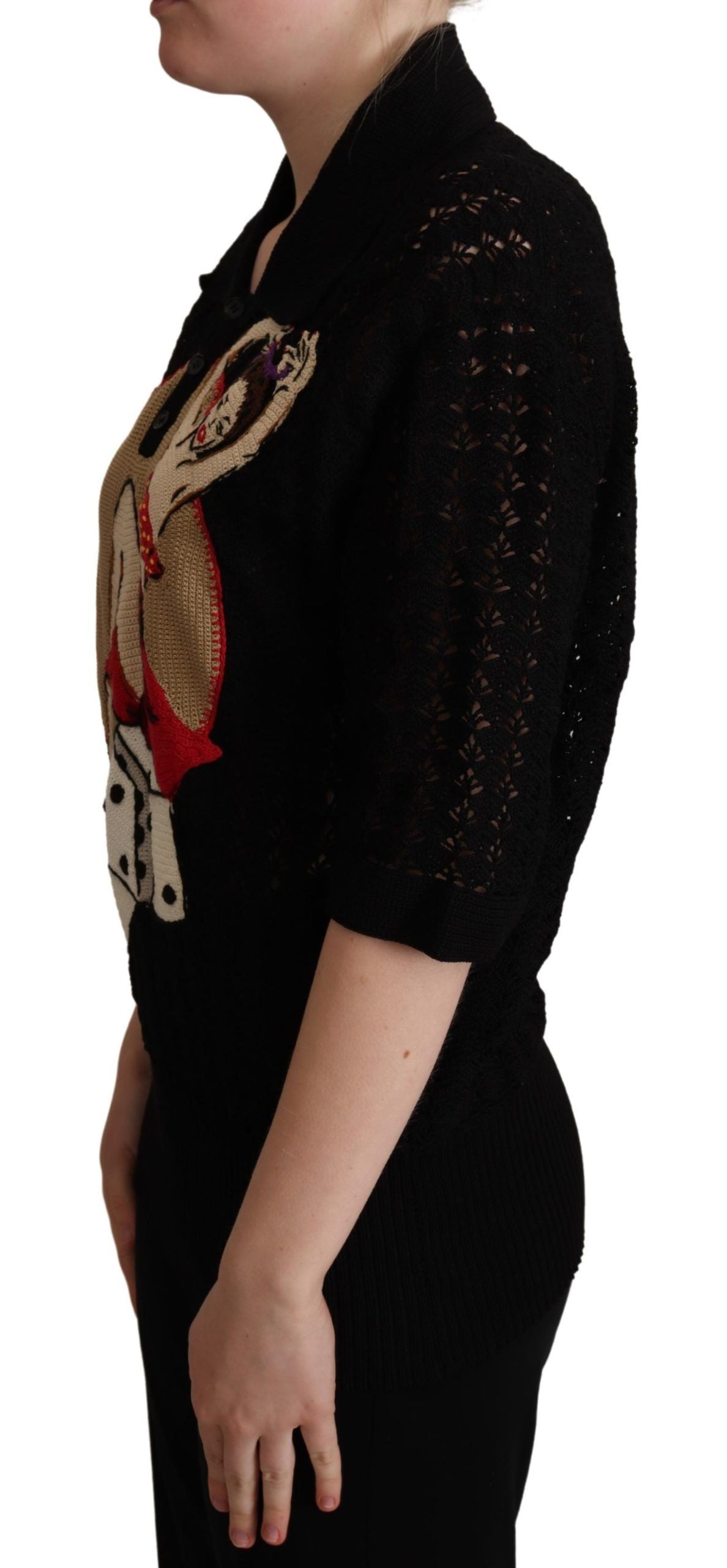 Embroidered Short Sleeve Luxury Sweater - ventzia