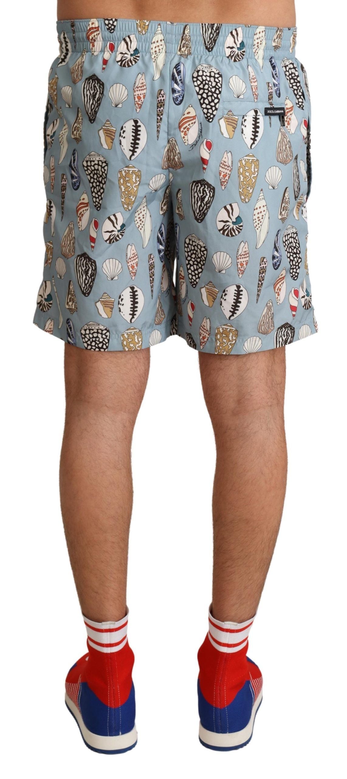 Elegant Seashell Print Swim Trunks - ventzia
