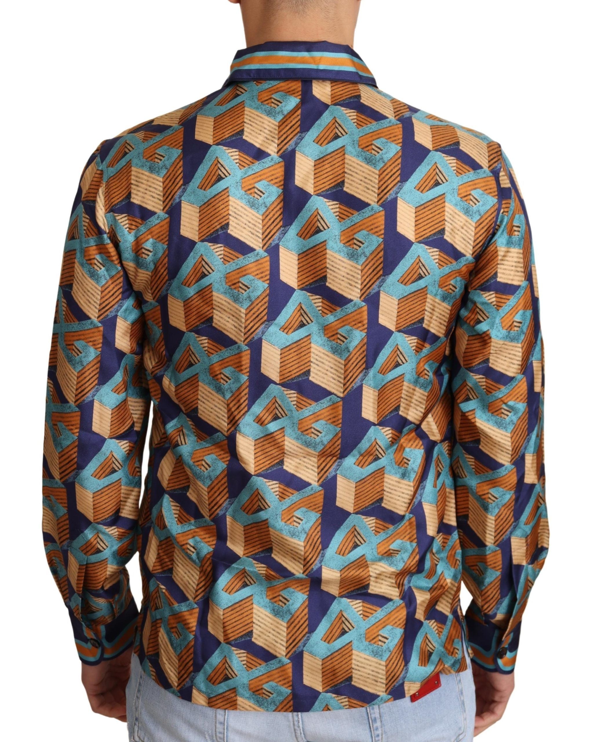 Elegant Silk Casual Shirt with DG Logo - ventzia
