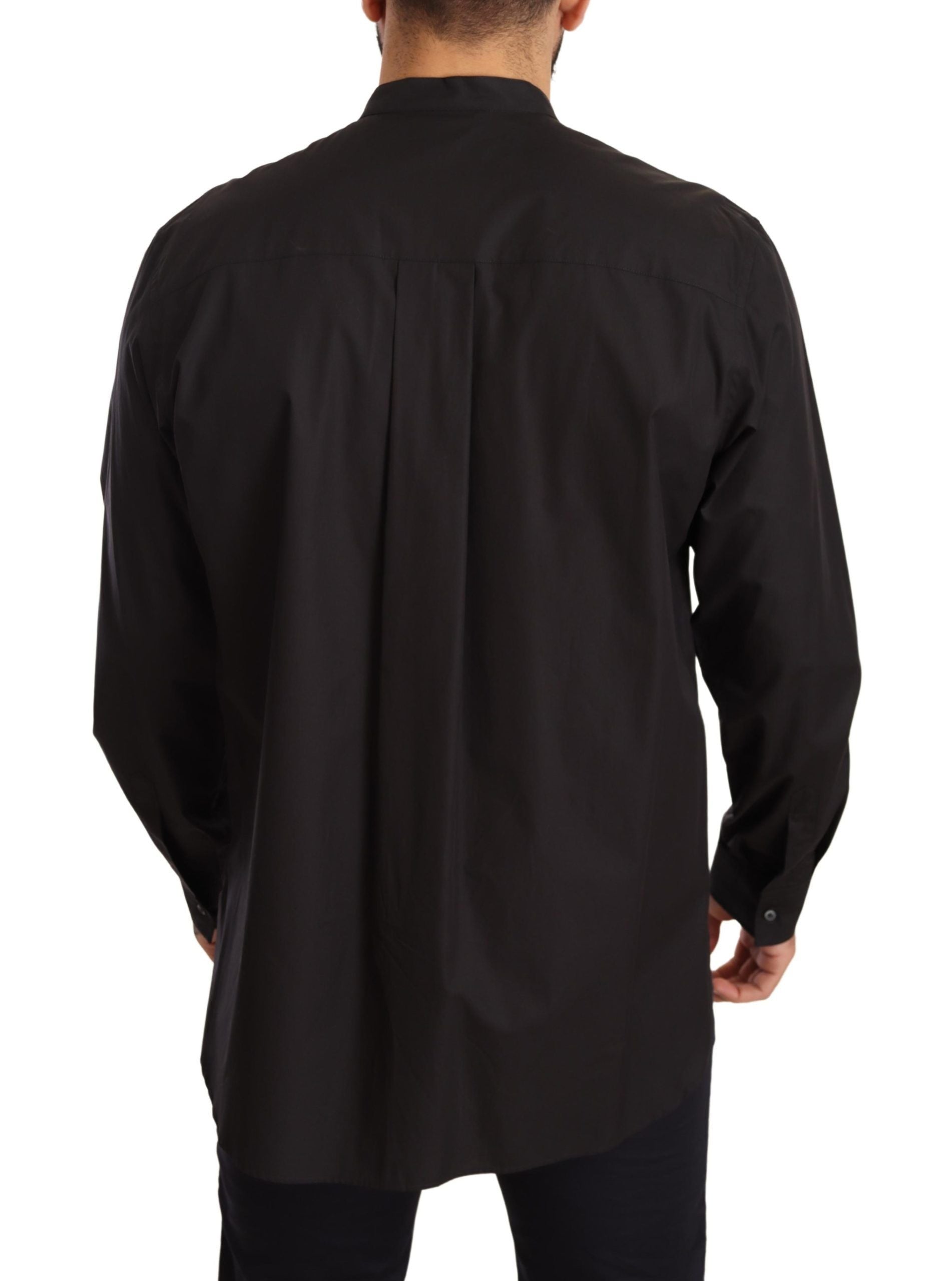 Elegant Black 100% Cotton Men's Shirt - ventzia