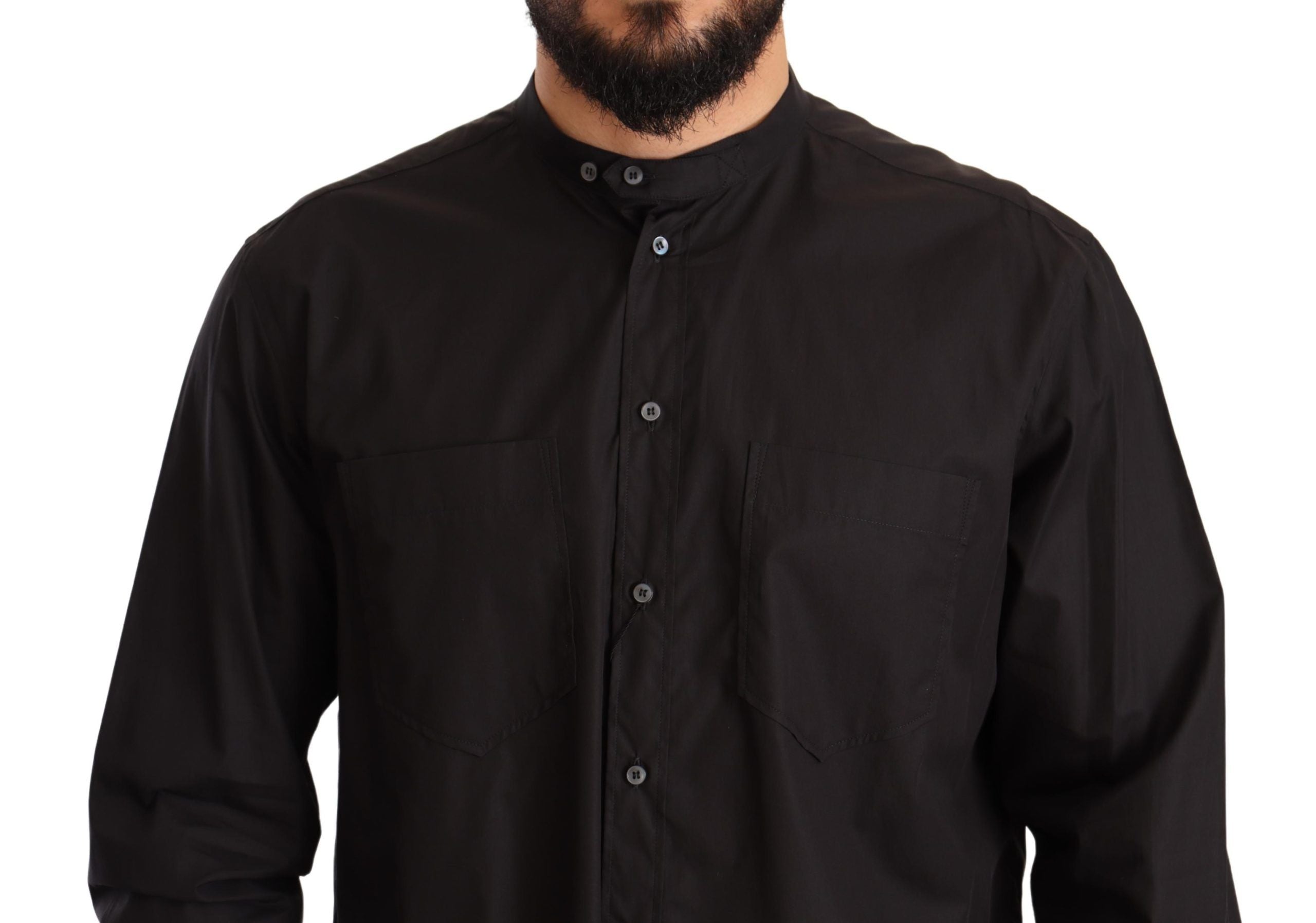 Elegant Black 100% Cotton Men's Shirt - ventzia
