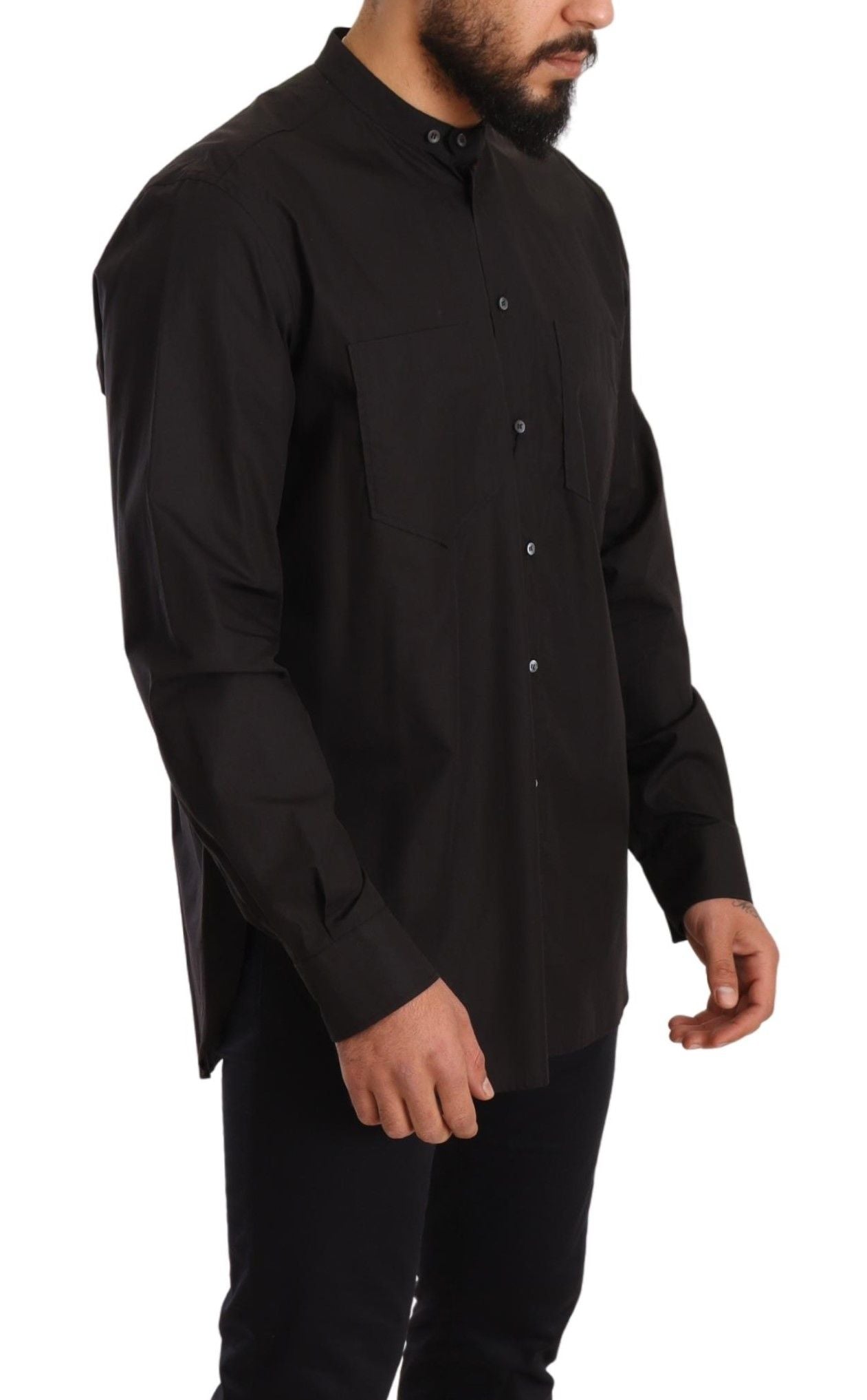 Elegant Black 100% Cotton Men's Shirt - ventzia