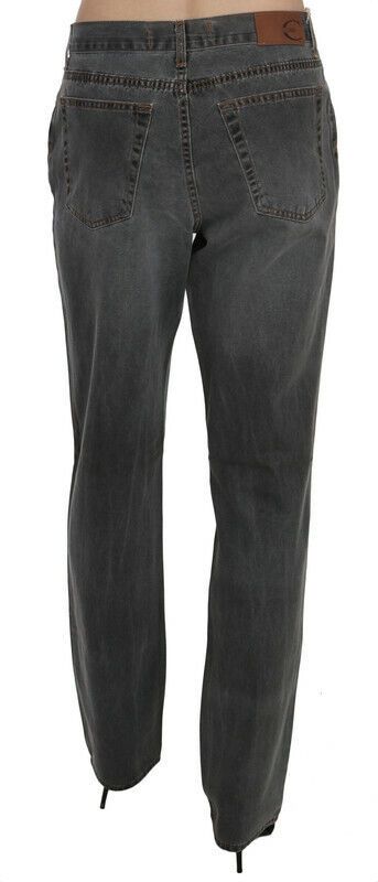 Chic Gray Mid Waist Straight Leg Jeans - ventzia