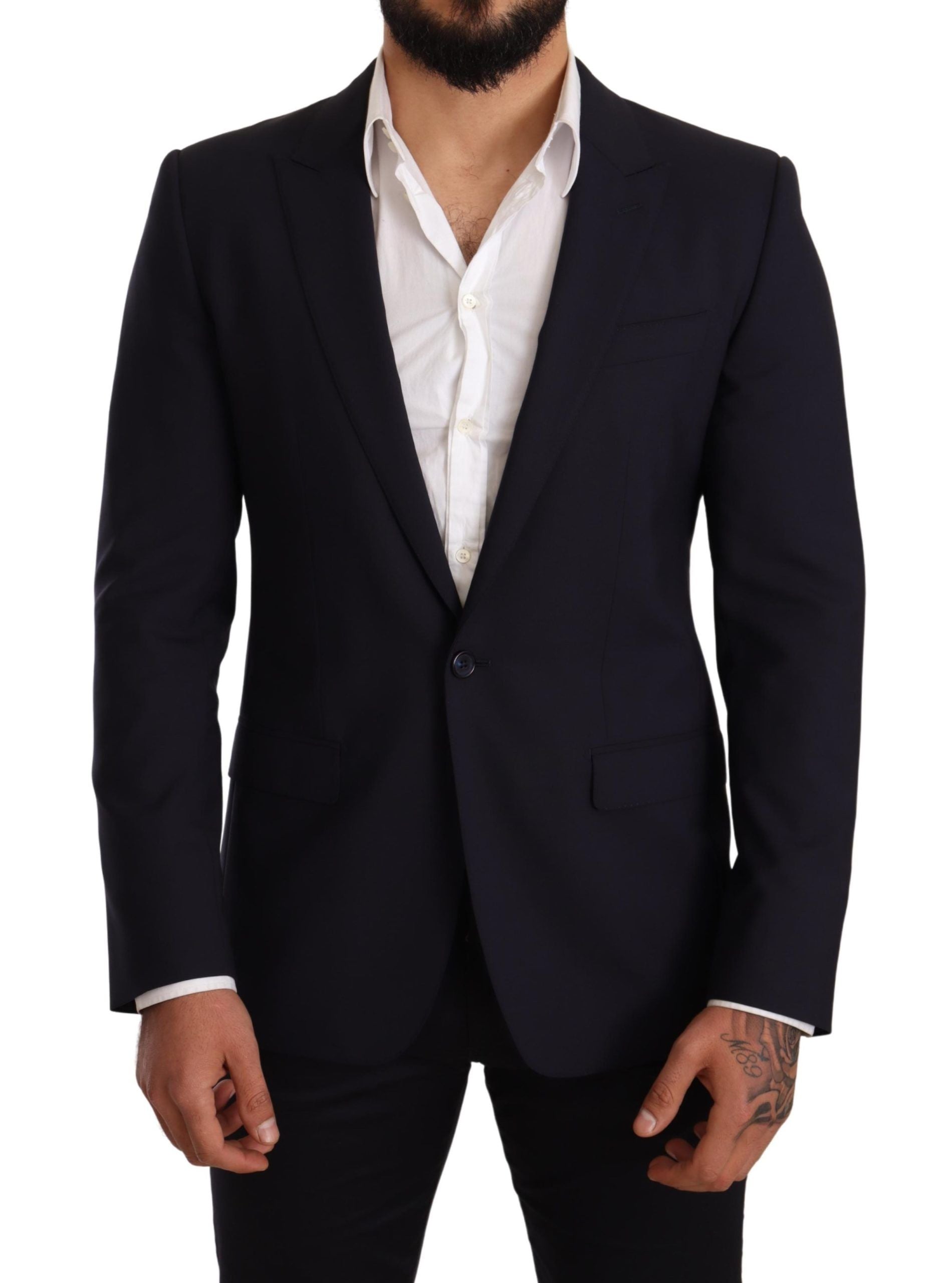 Elegant Navy Martini Blazer by Renowned Tailors - ventzia
