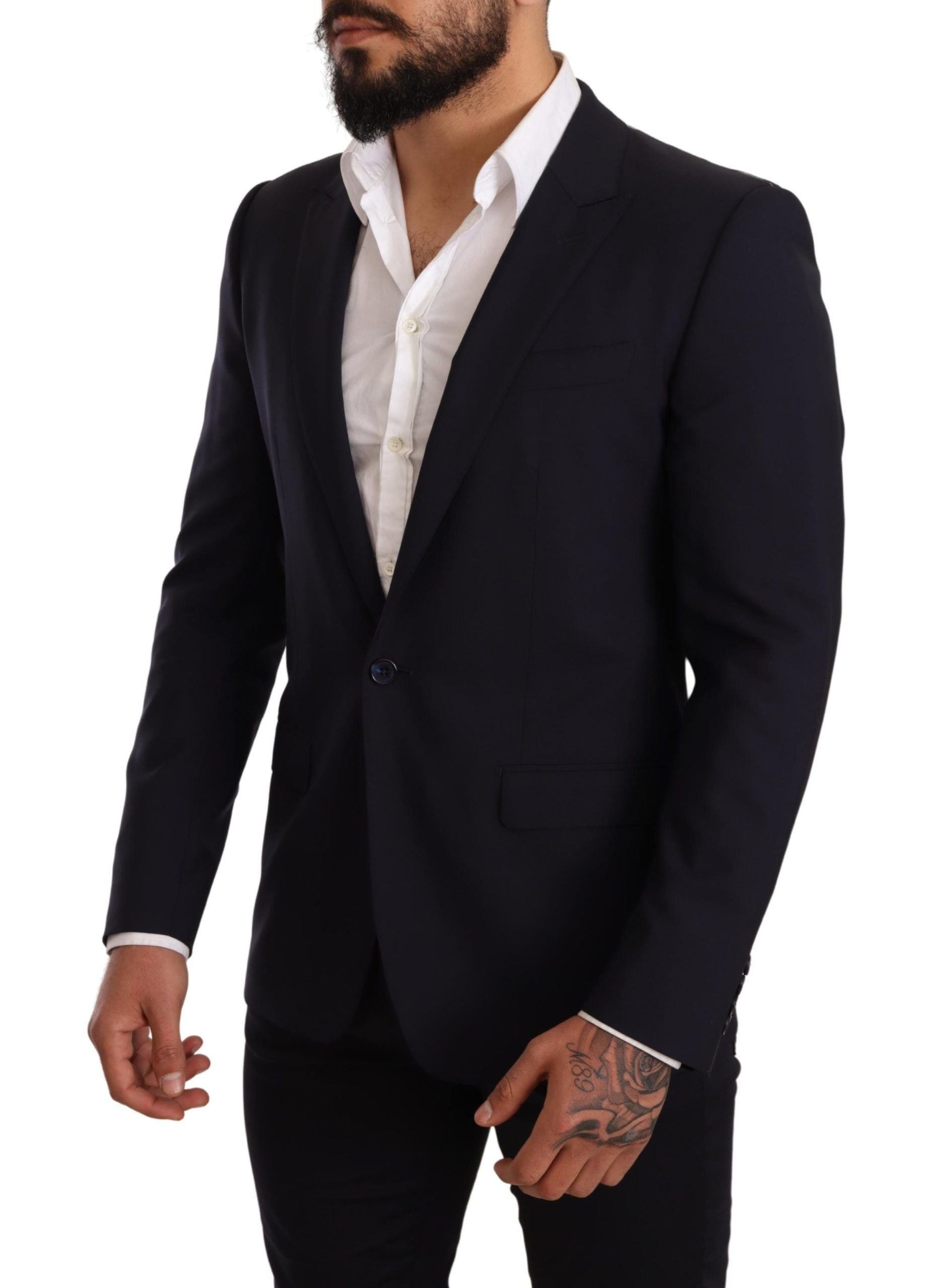 Elegant Navy Martini Blazer by Renowned Tailors - ventzia