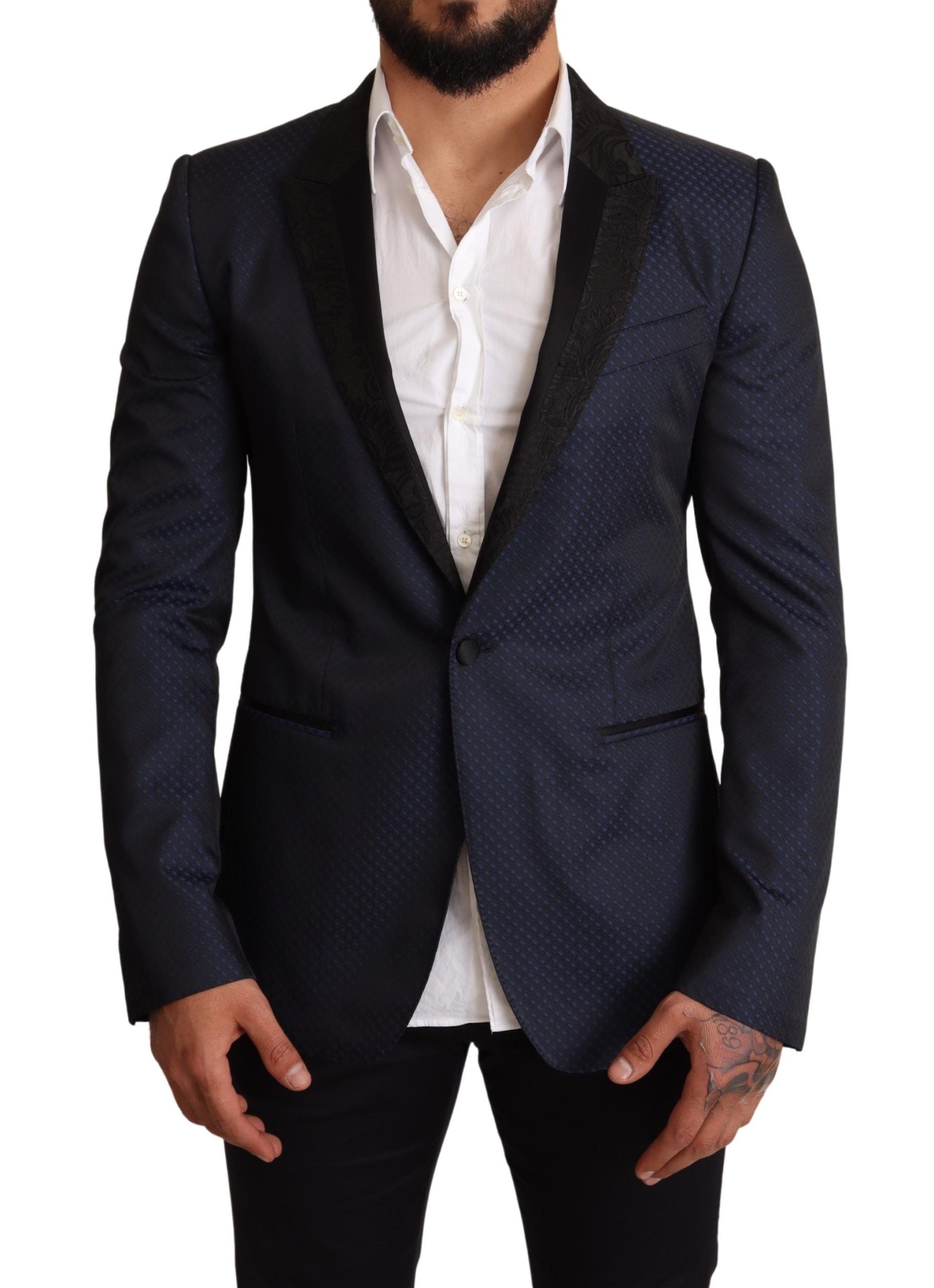 Elegant Blue Slim Fit Martini Blazer - ventzia