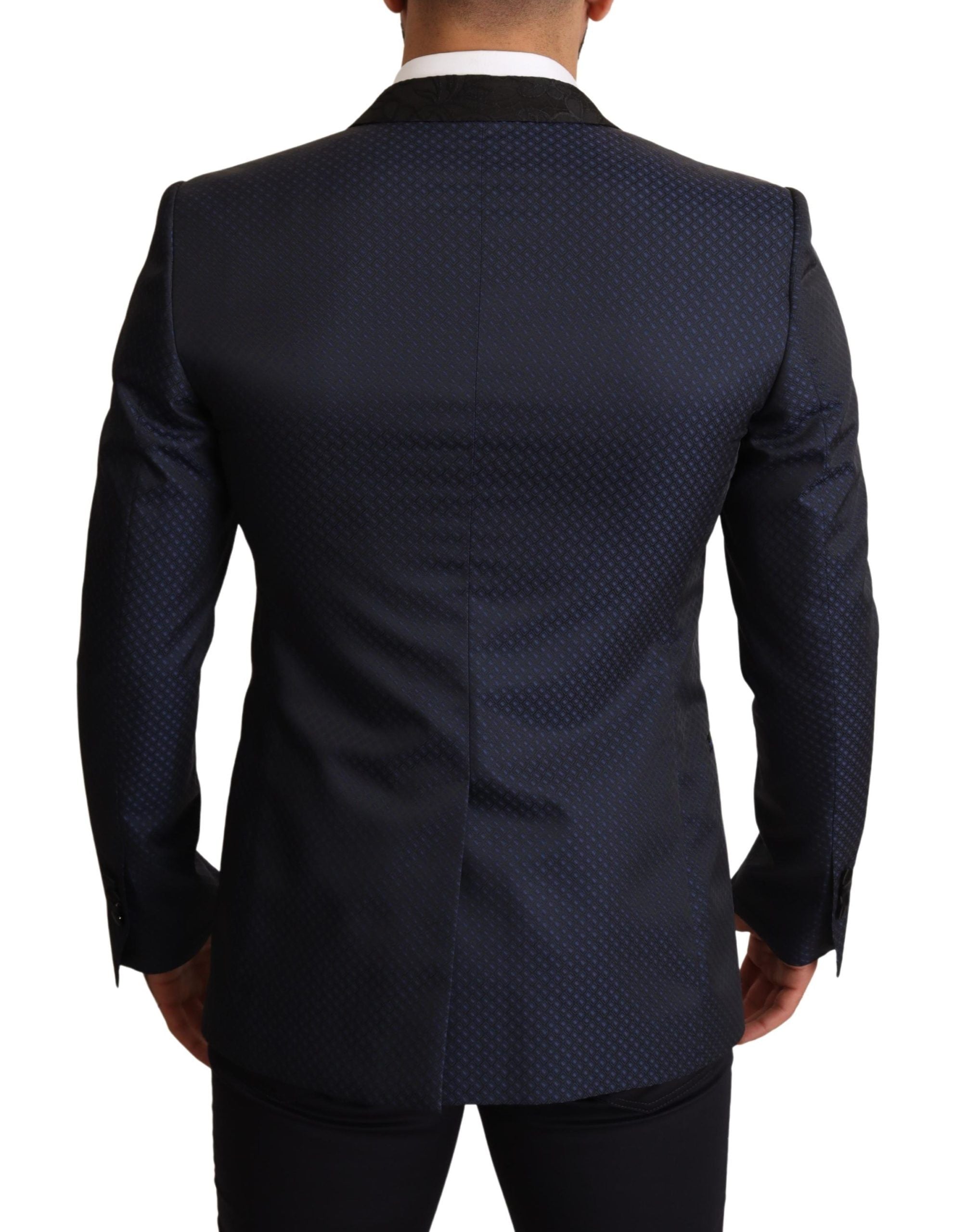 Elegant Blue Slim Fit Martini Blazer - ventzia
