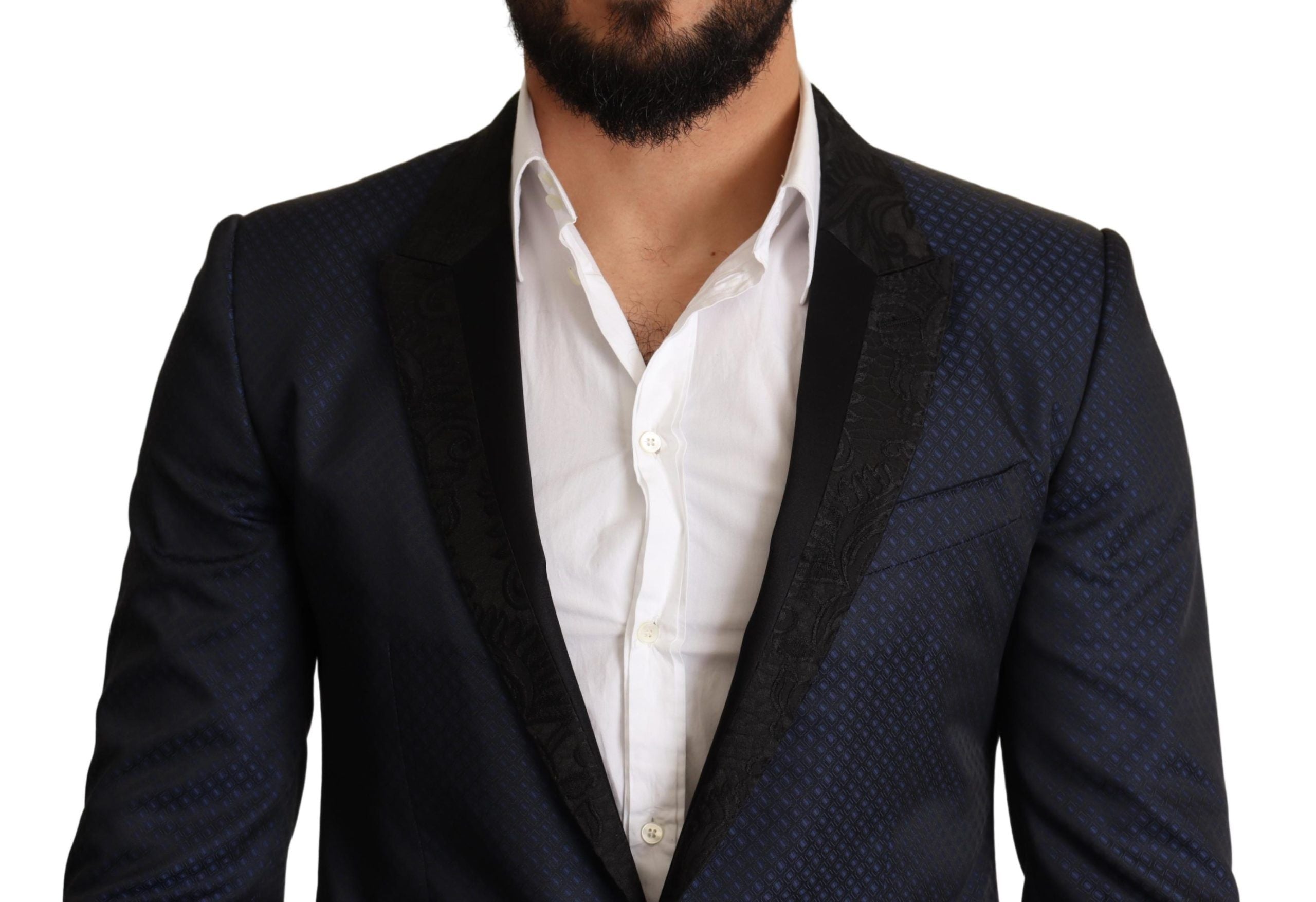 Elegant Blue Slim Fit Martini Blazer - ventzia