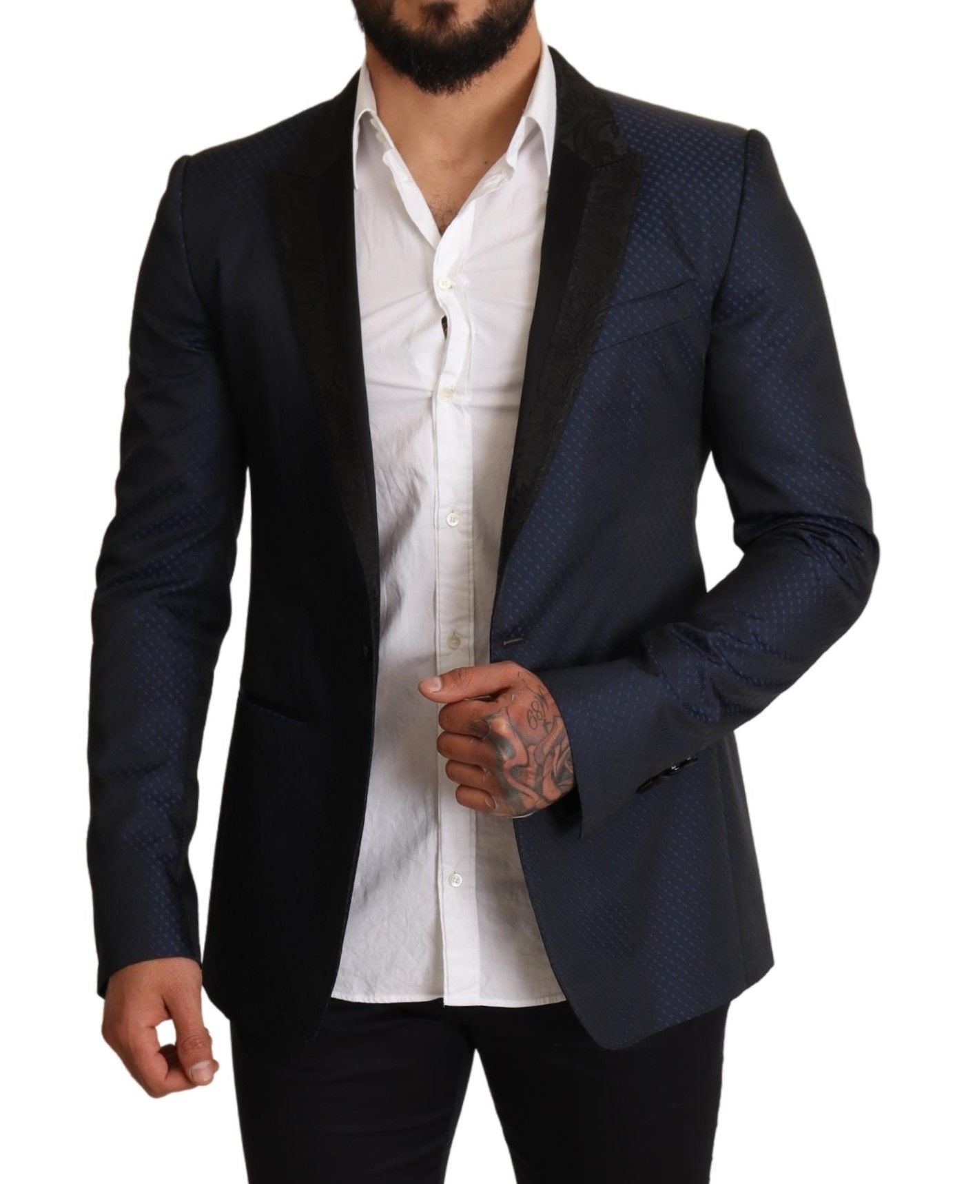 Elegant Blue Slim Fit Martini Blazer - ventzia