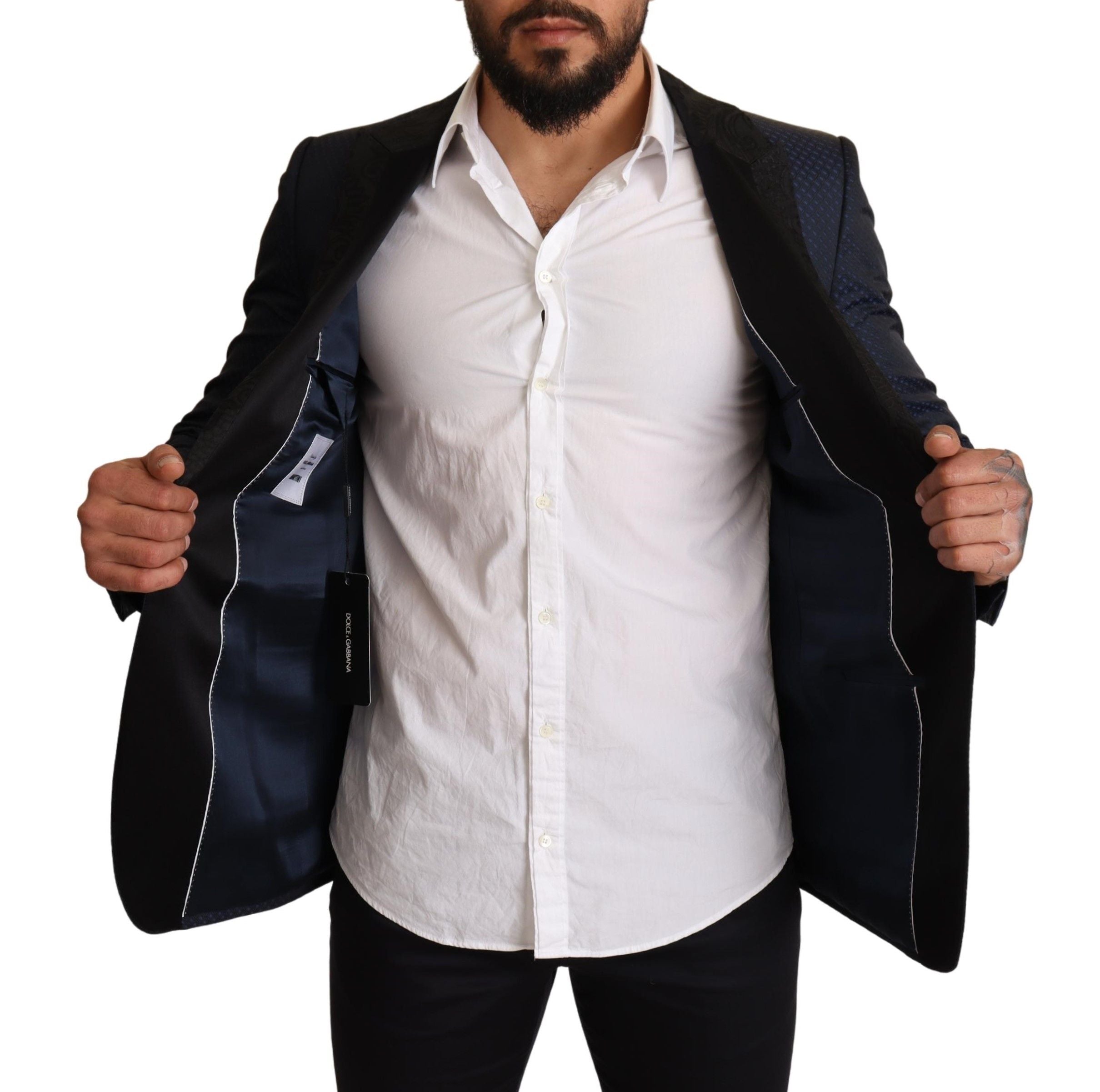 Elegant Blue Slim Fit Martini Blazer - ventzia