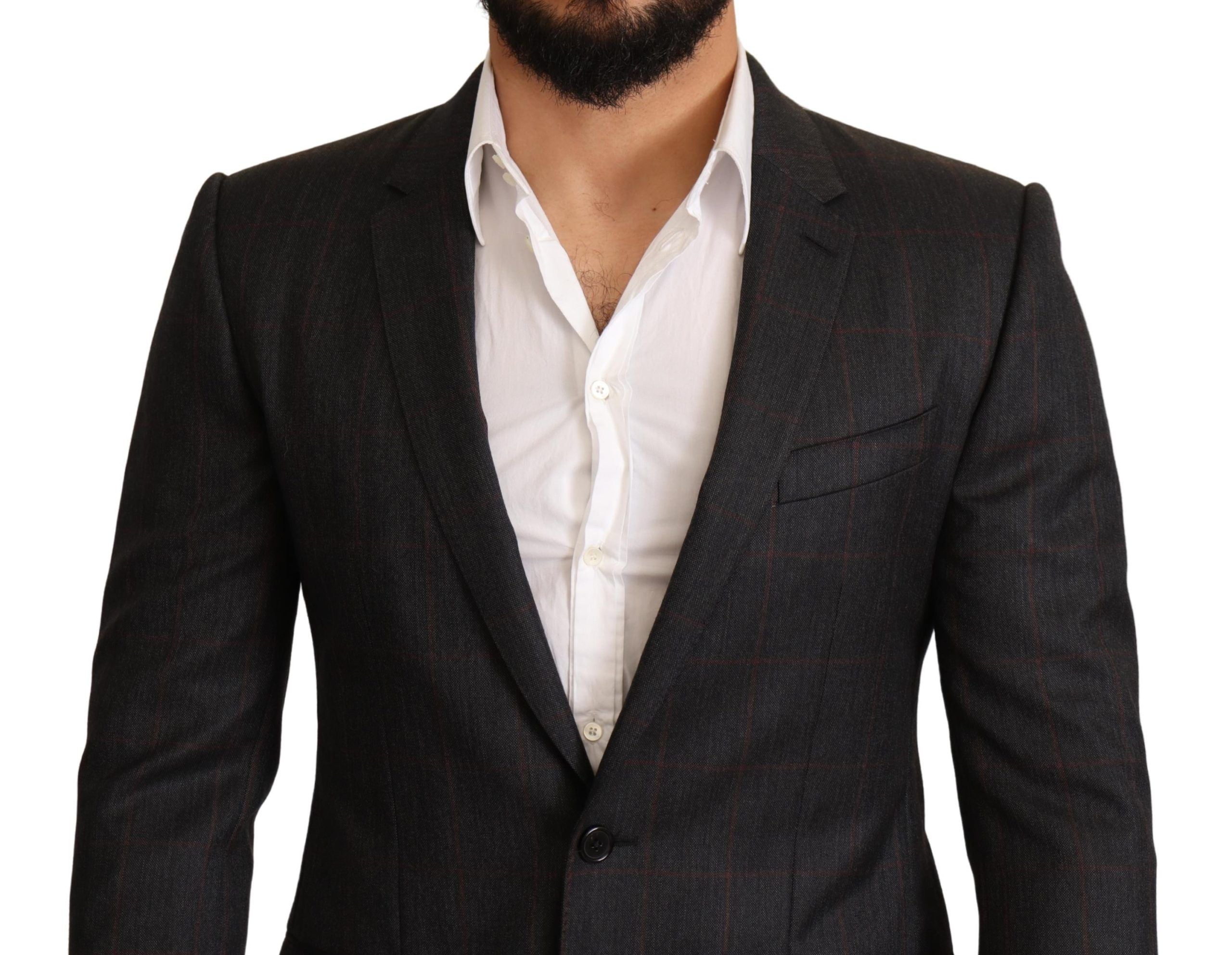 Elegant Gray Check Martini Blazer - ventzia