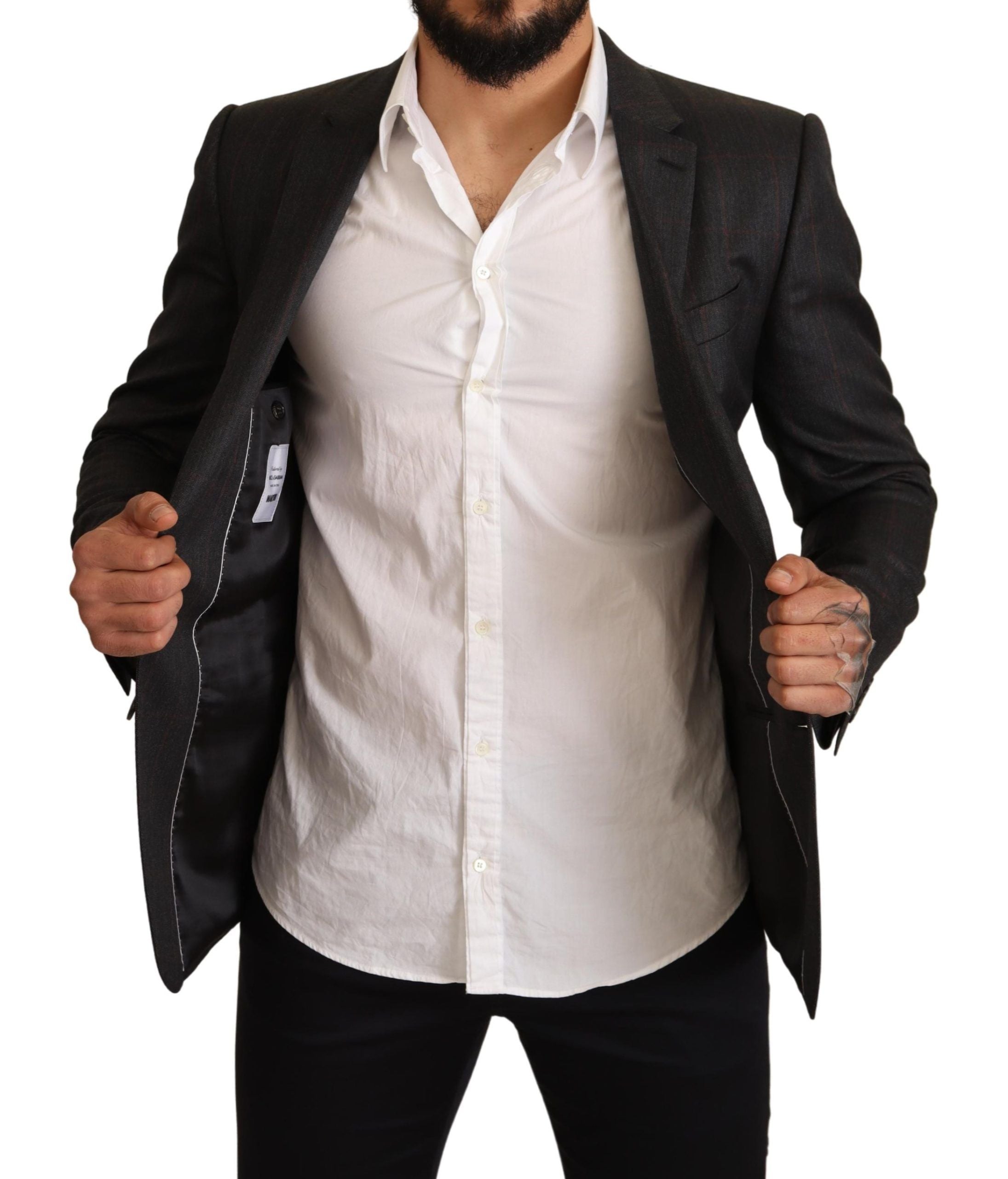 Elegant Gray Check Martini Blazer - ventzia
