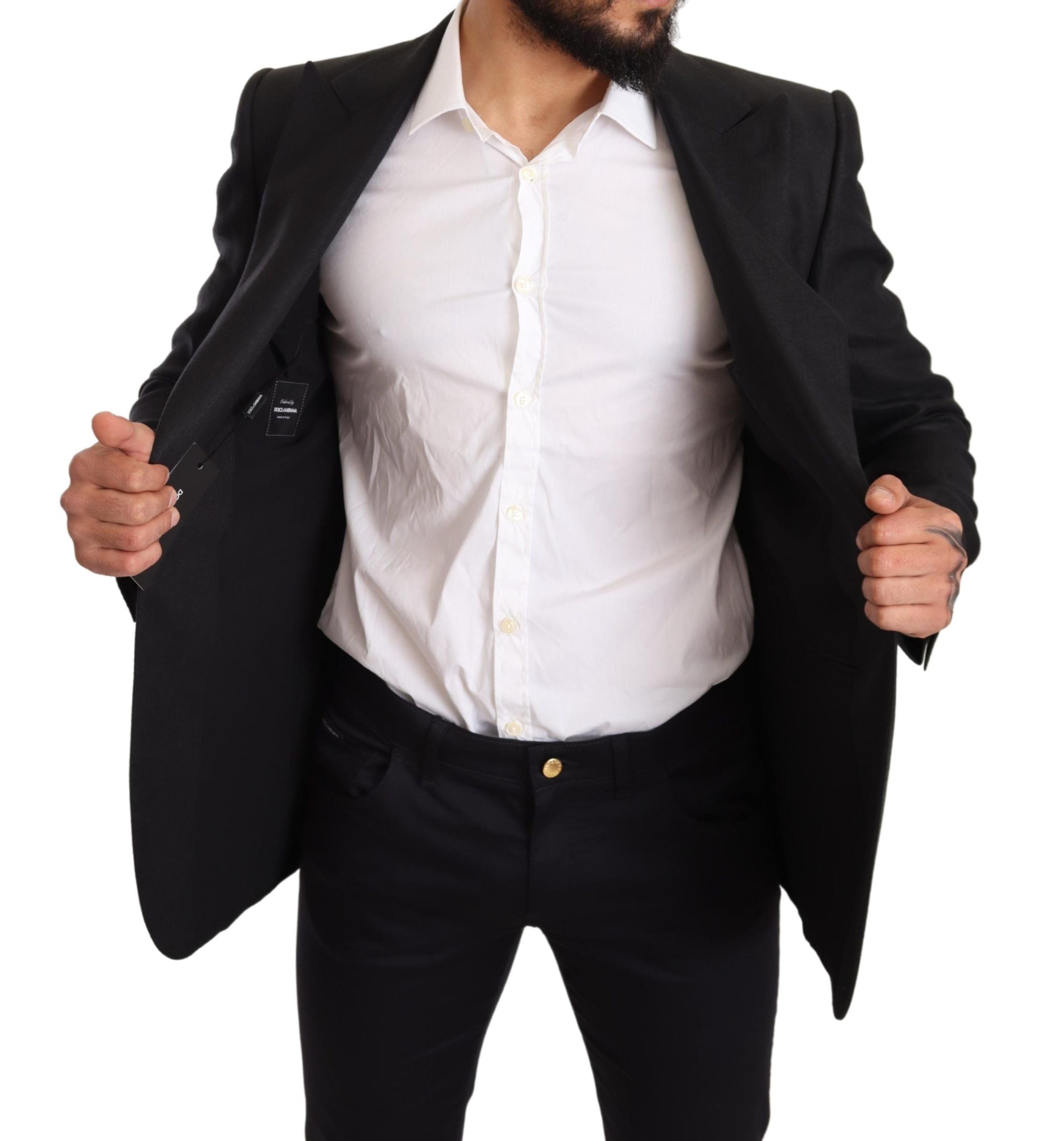 Elegant Slim Fit Black Linen Blazer - ventzia