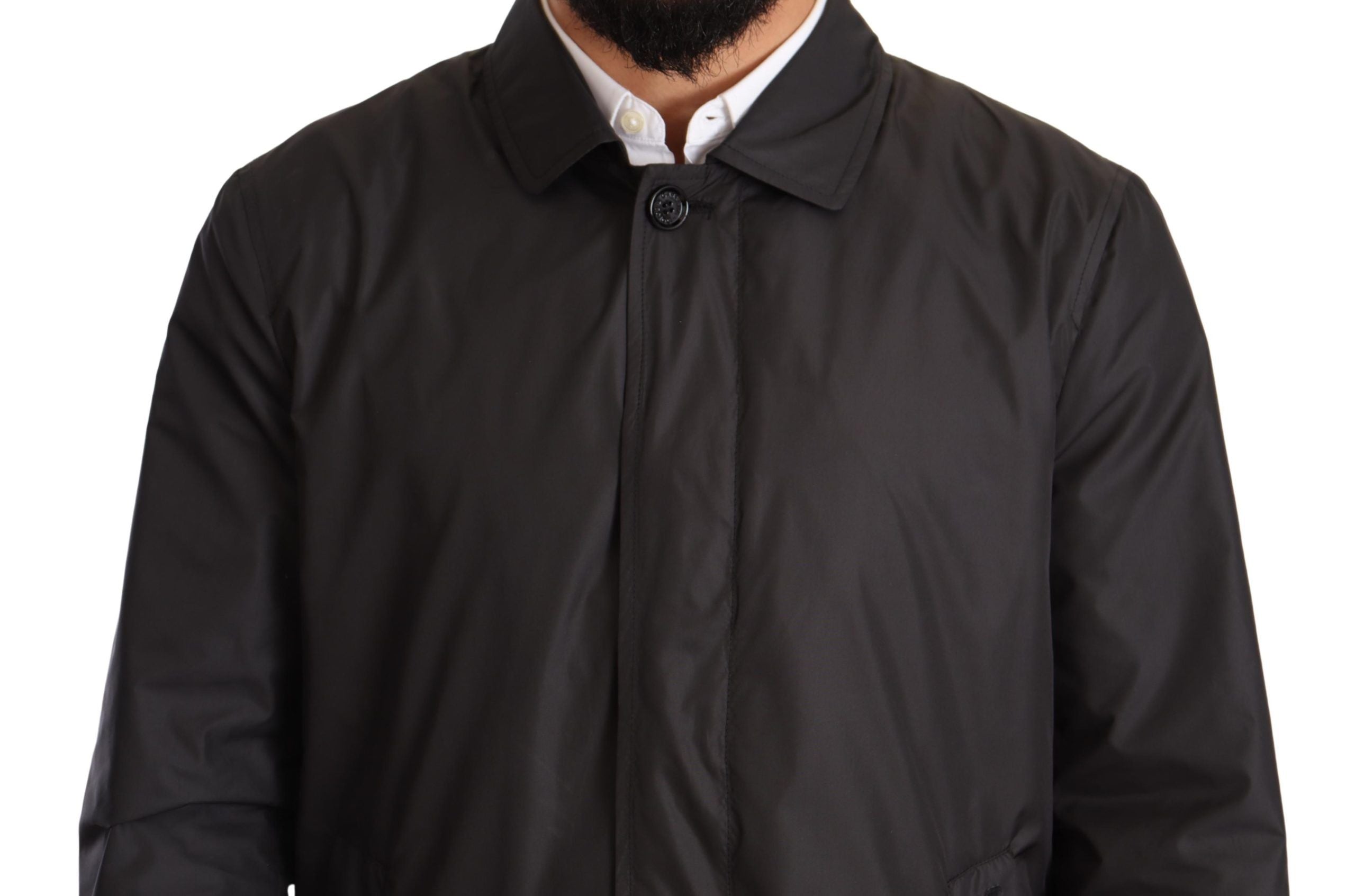 Elegant Black Trench Coat for Sophisticated Men - ventzia