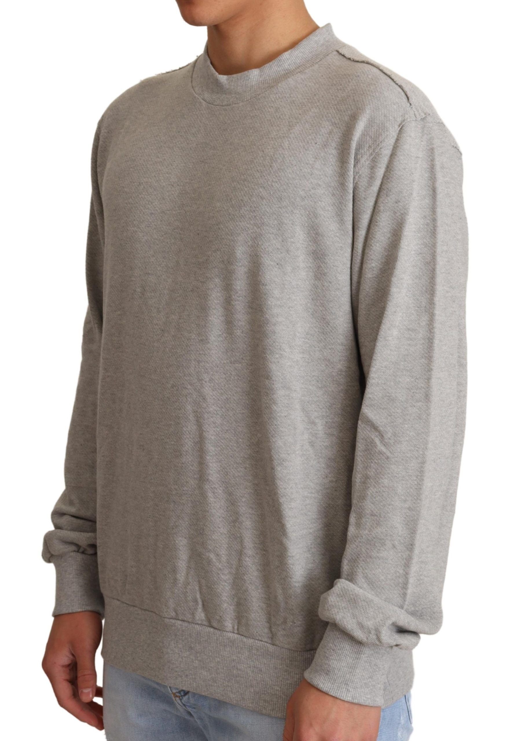 Sophisticated Gray Crewneck Sweater - ventzia