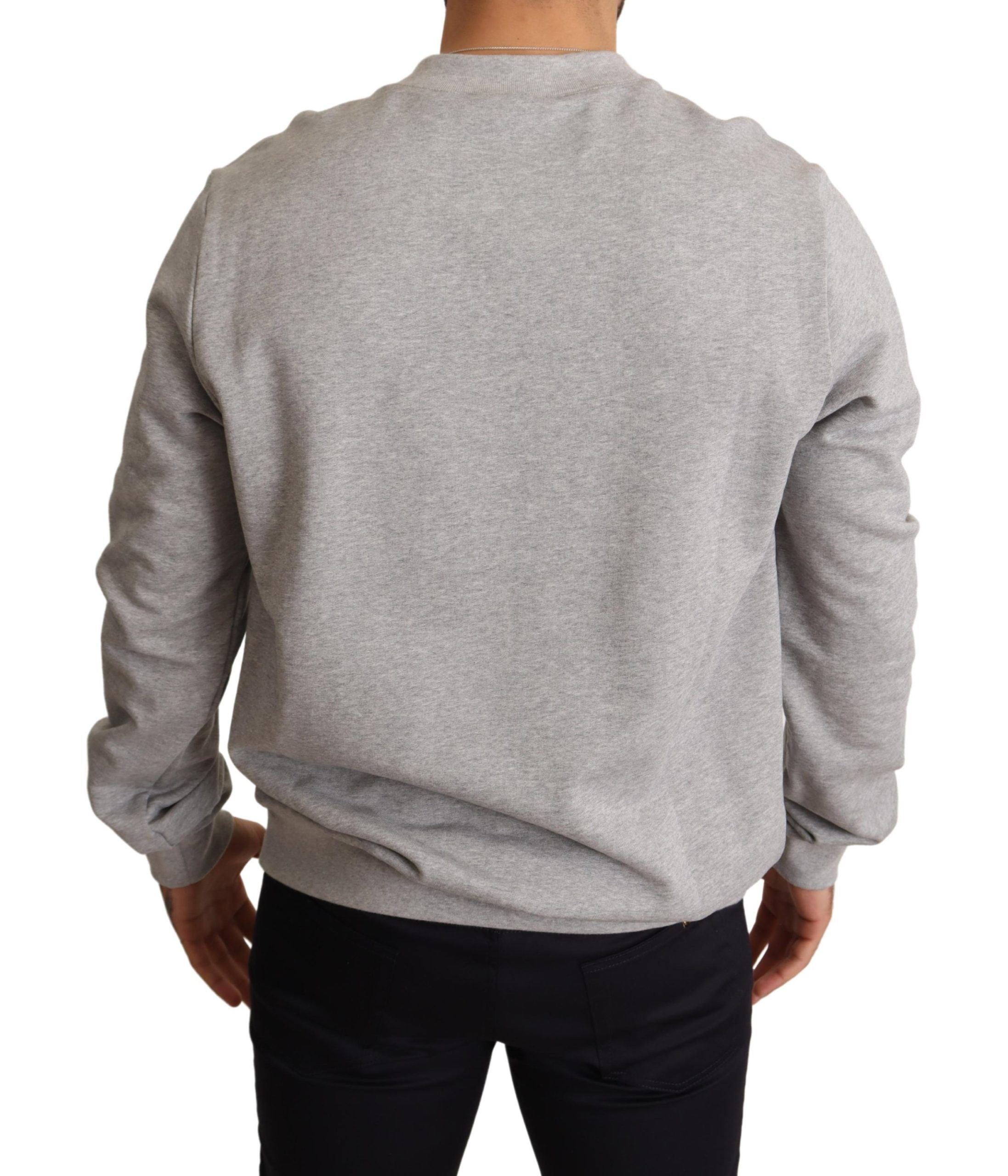 Regal Crown Cotton Sweater - Sophisticated Gray - ventzia