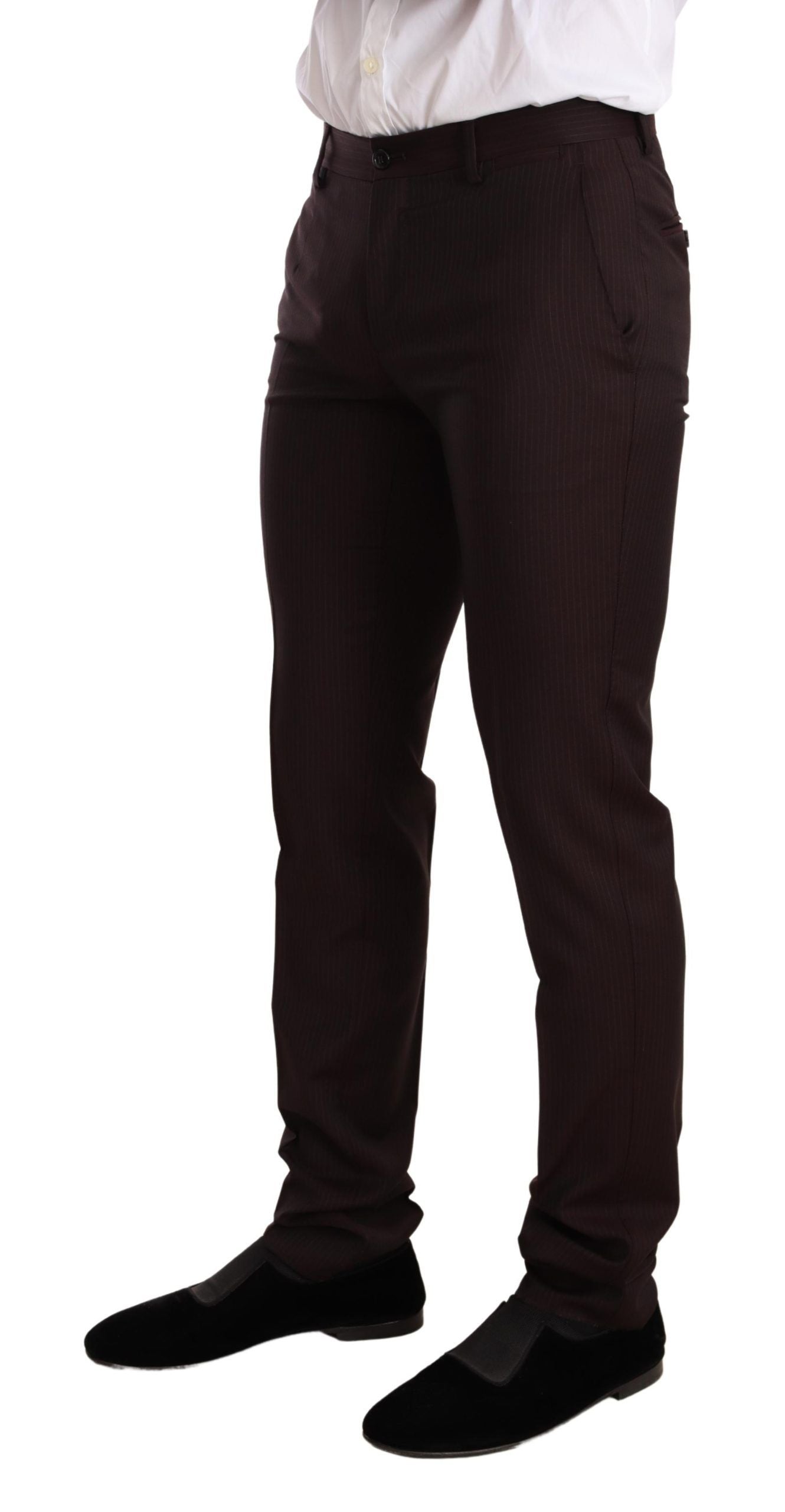 Elegant Bordeaux Striped Martini Suit - ventzia