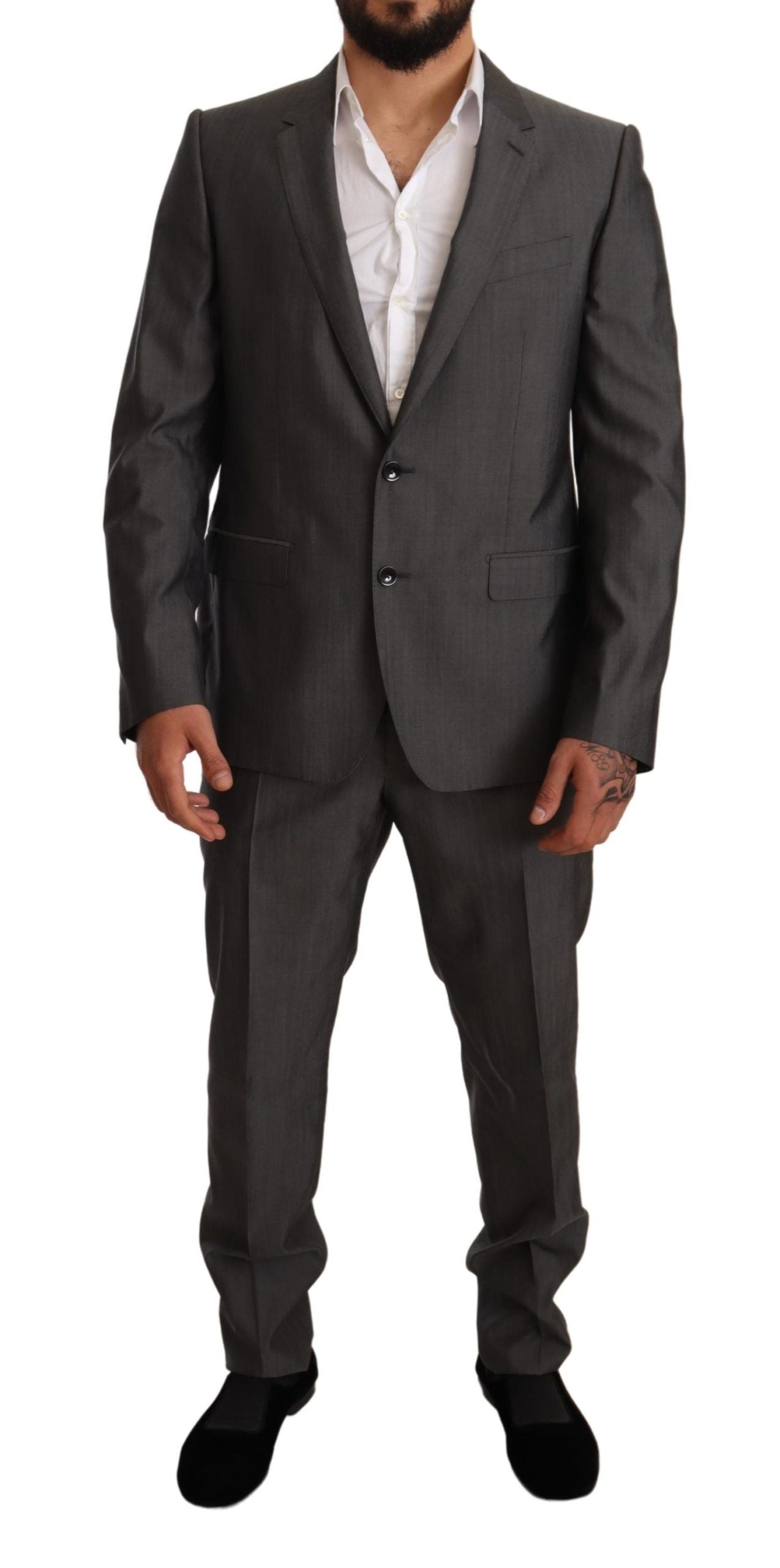Elegant Martini Slim-Fit Wool Silk Suit - ventzia