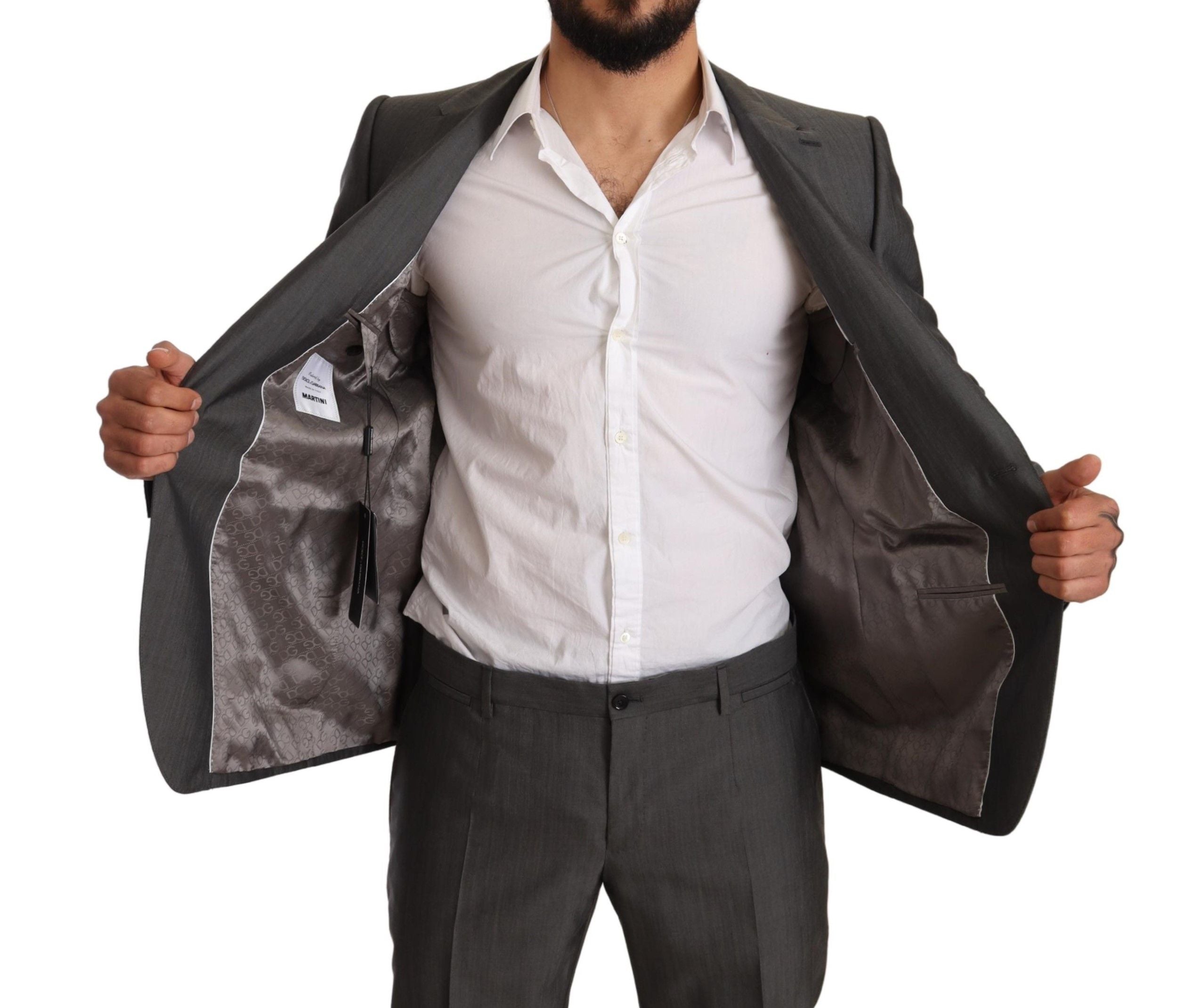 Elegant Martini Slim-Fit Wool Silk Suit - ventzia