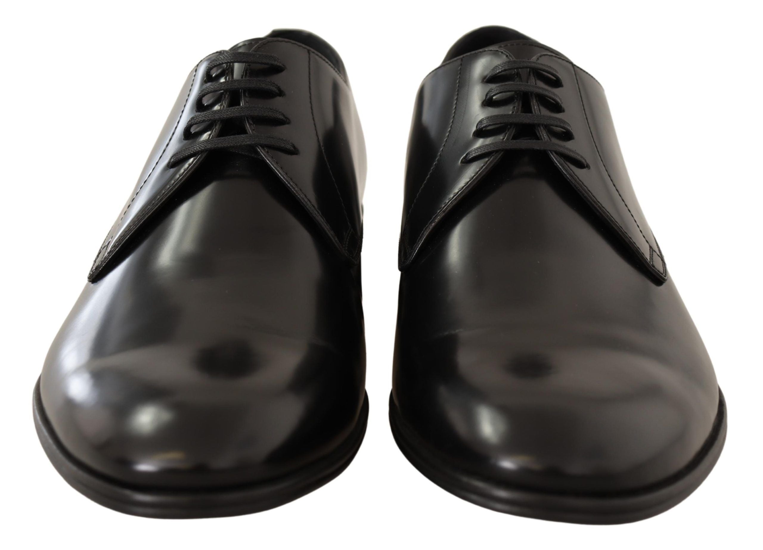 Black Leather Lace Up Men Dress Derby Shoes - ventzia