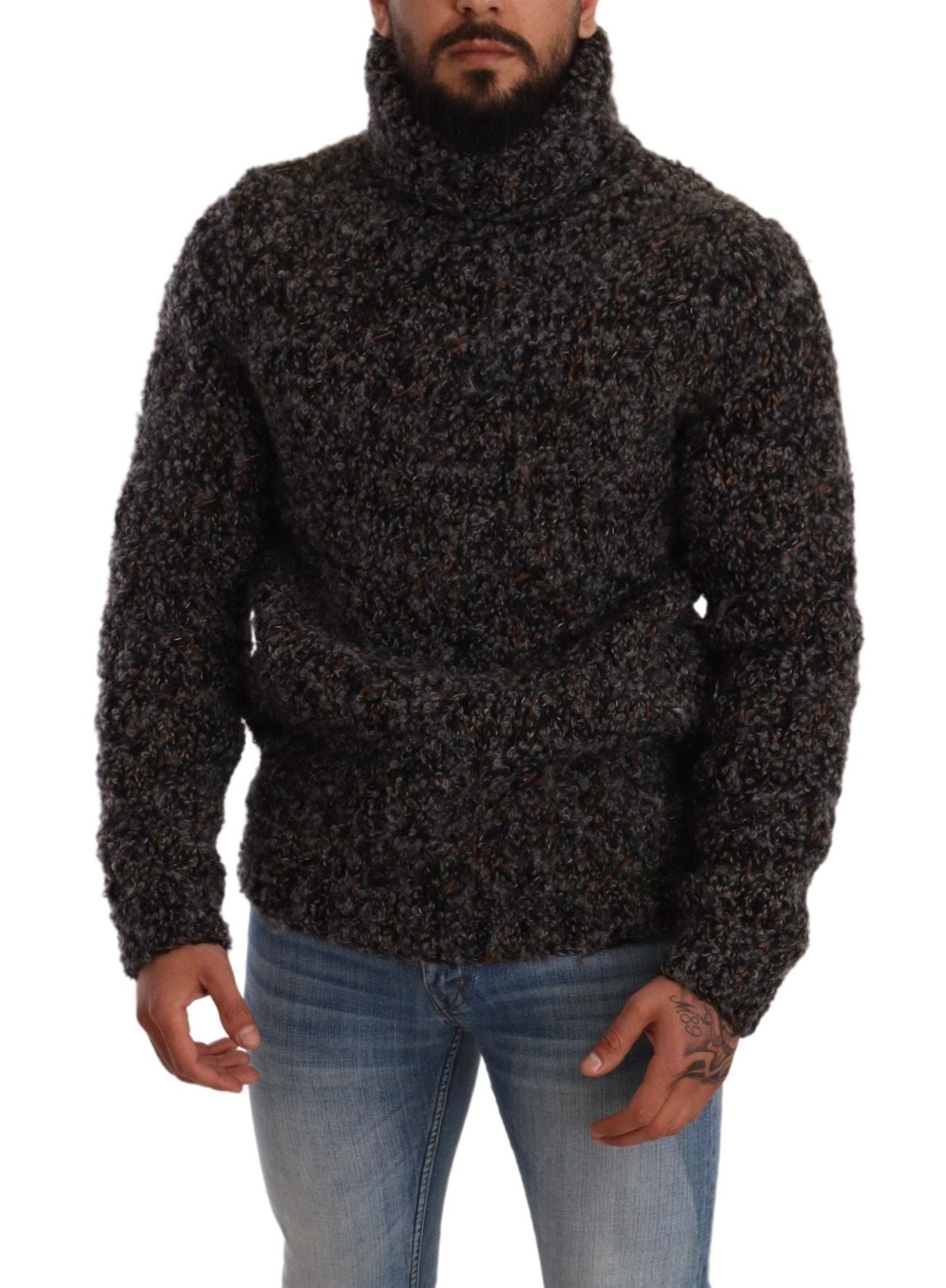 Elegant Speckled Turtleneck Wool-Blend Sweater - ventzia