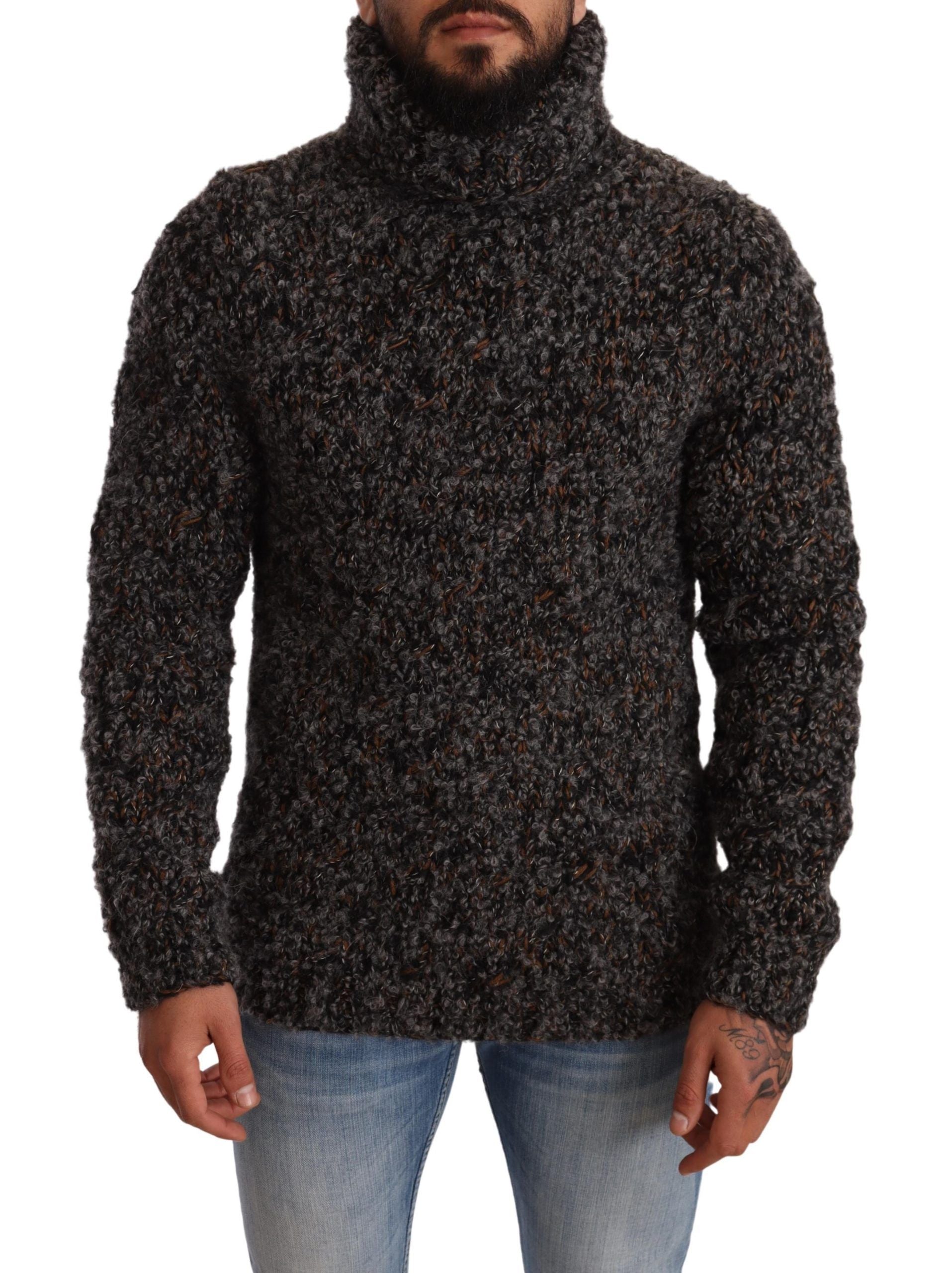 Elegant Speckled Turtleneck Wool-Blend Sweater - ventzia